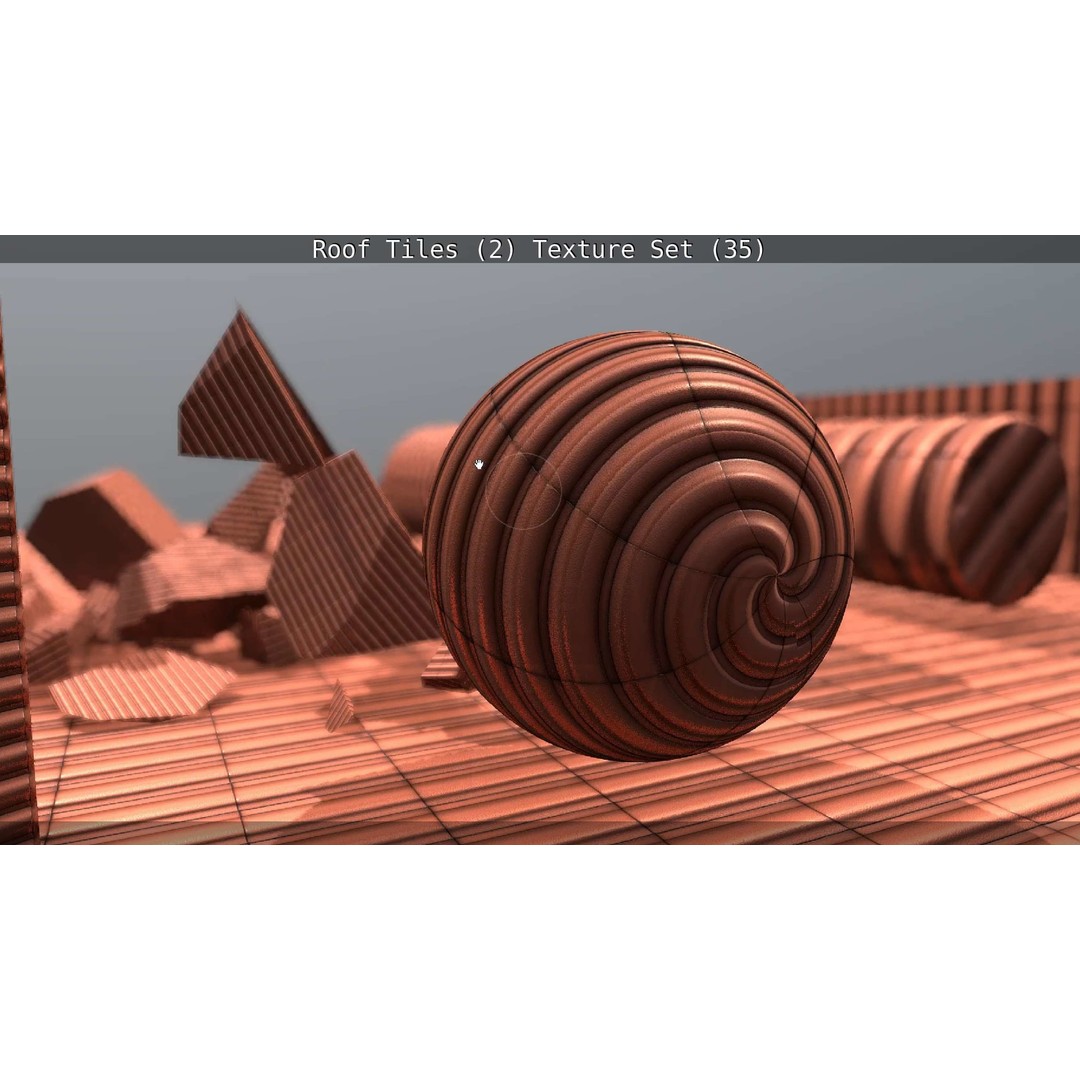 Roof Tiles 3D Model – PBR Texture Set, 4K Resolution - View 145