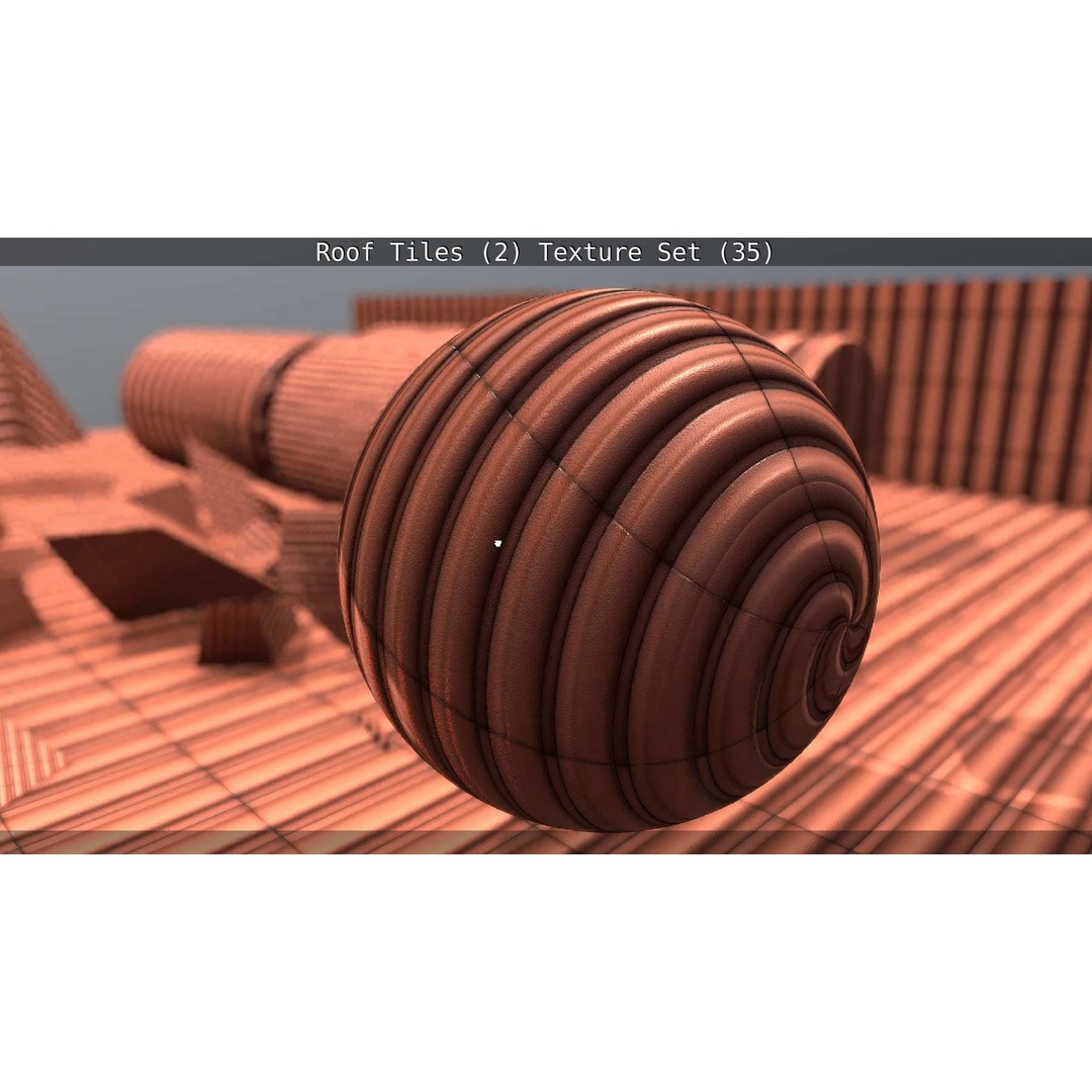 Roof Tiles 3D Model – PBR Texture Set, 4K Resolution - View 147