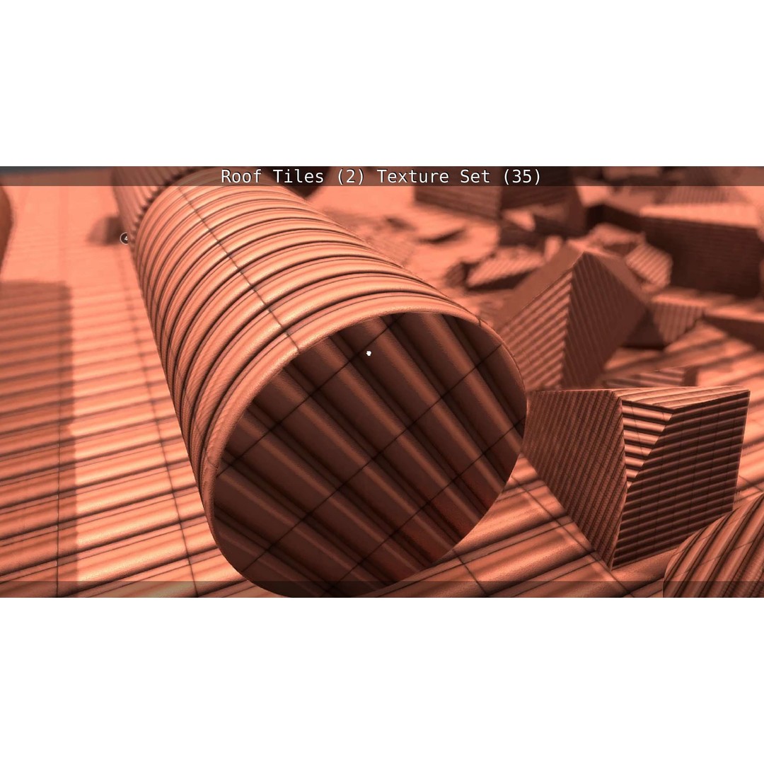 Roof Tiles 3D Model – PBR Texture Set, 4K Resolution - View 15