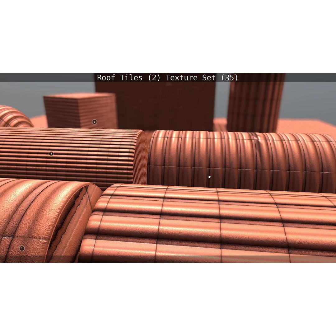 Roof Tiles 3D Model – PBR Texture Set, 4K Resolution - View 17