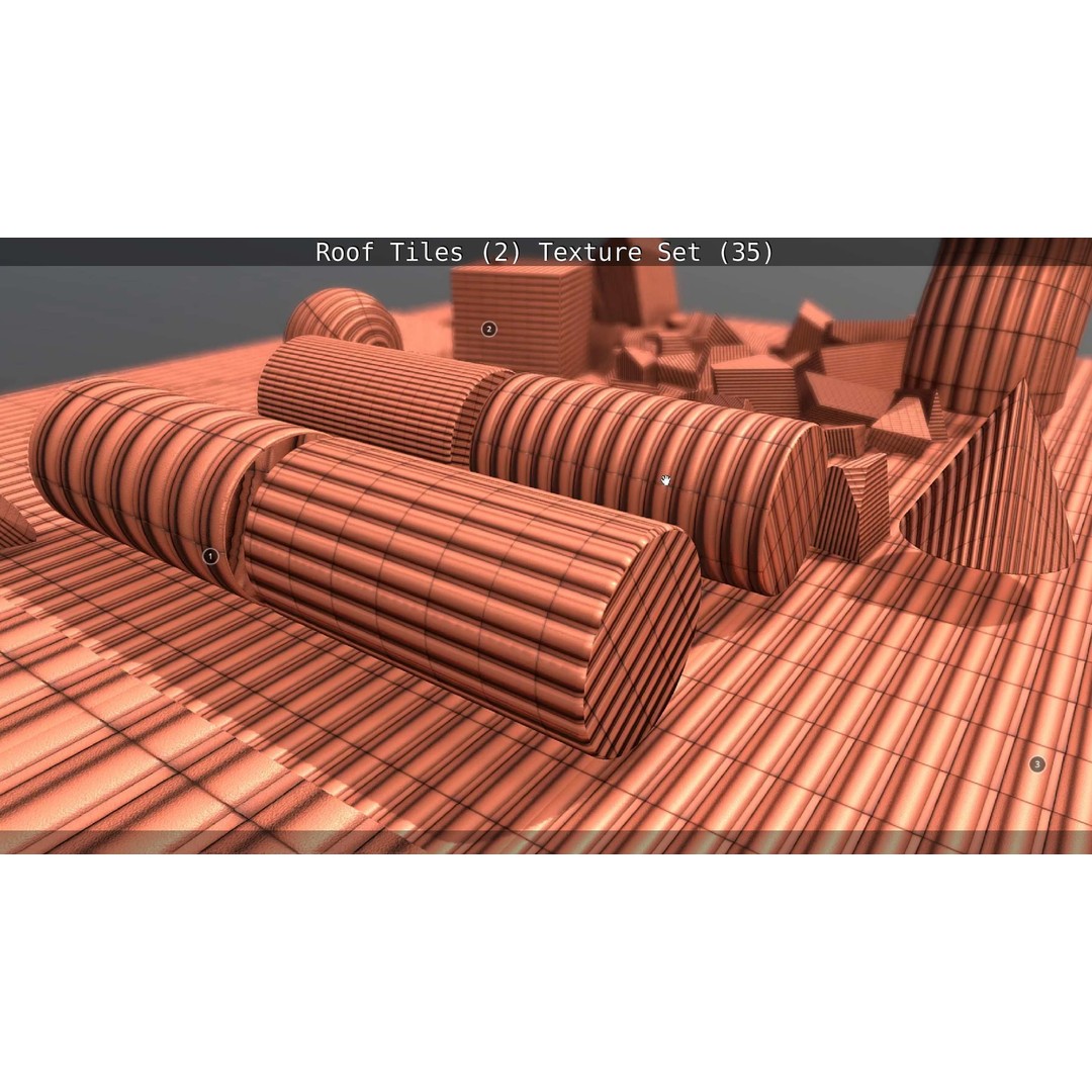 Roof Tiles 3D Model – PBR Texture Set, 4K Resolution - View 18