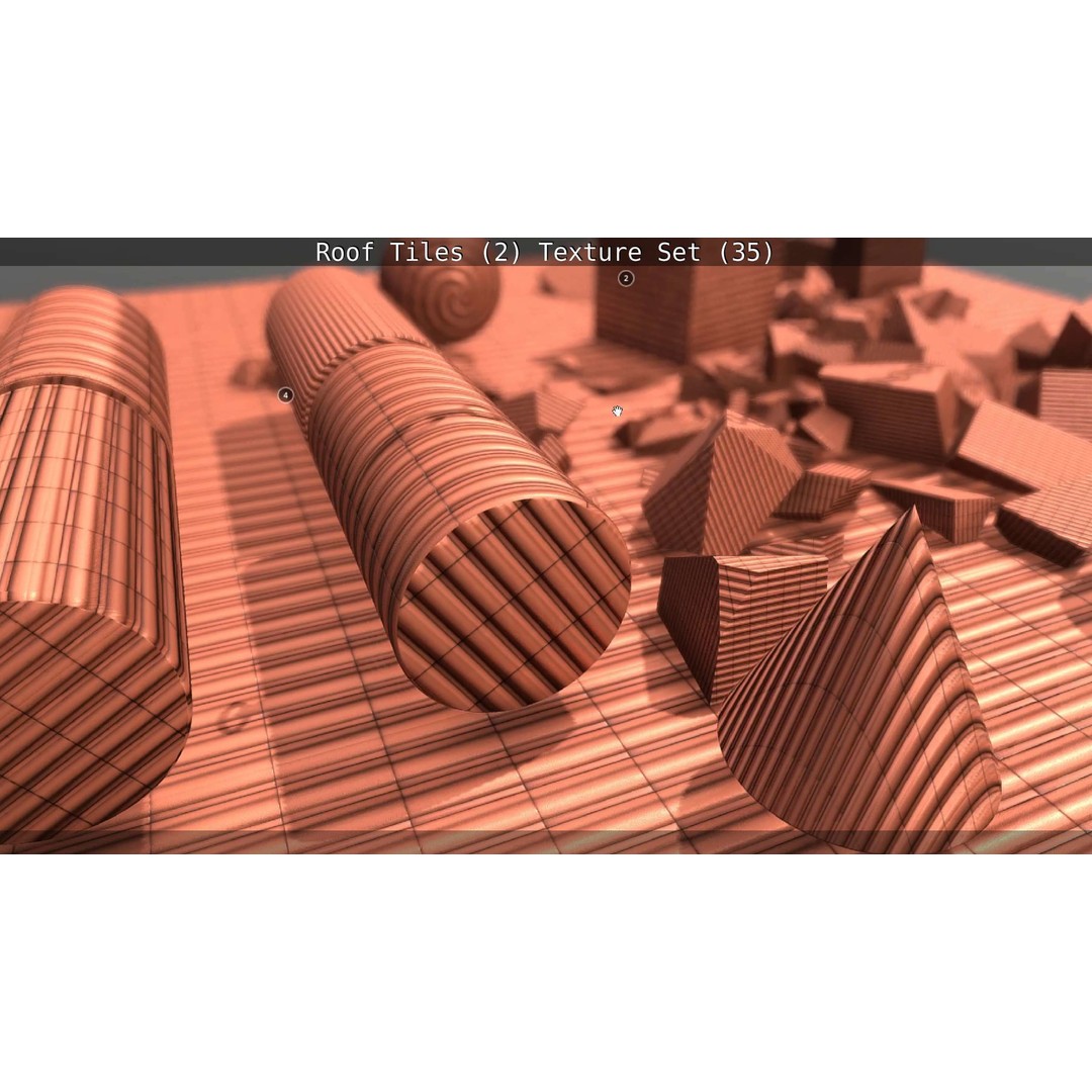 Roof Tiles 3D Model – PBR Texture Set, 4K Resolution - View 19