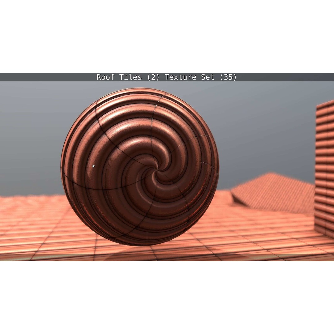 Roof Tiles 3D Model – PBR Texture Set, 4K Resolution - View 25