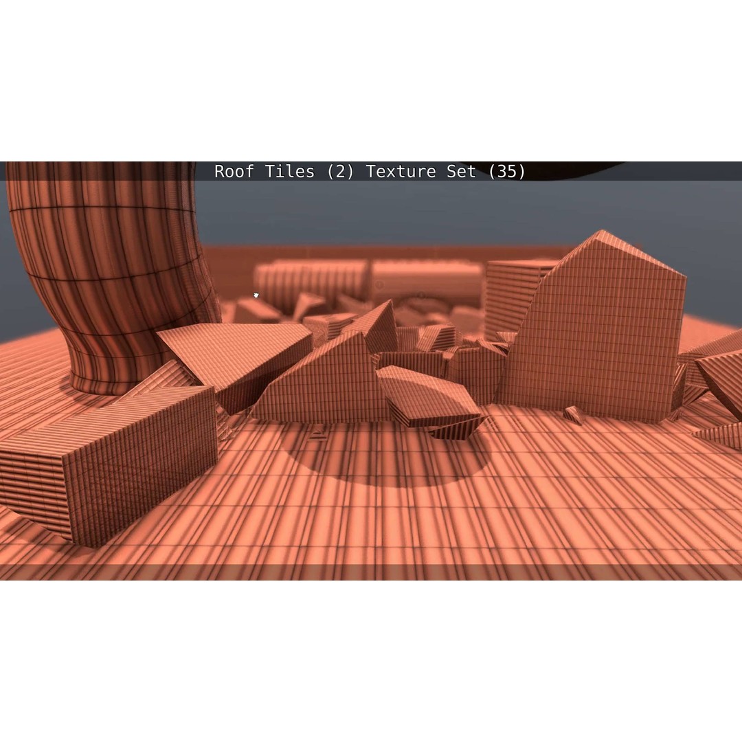 Roof Tiles 3D Model – PBR Texture Set, 4K Resolution - View 30