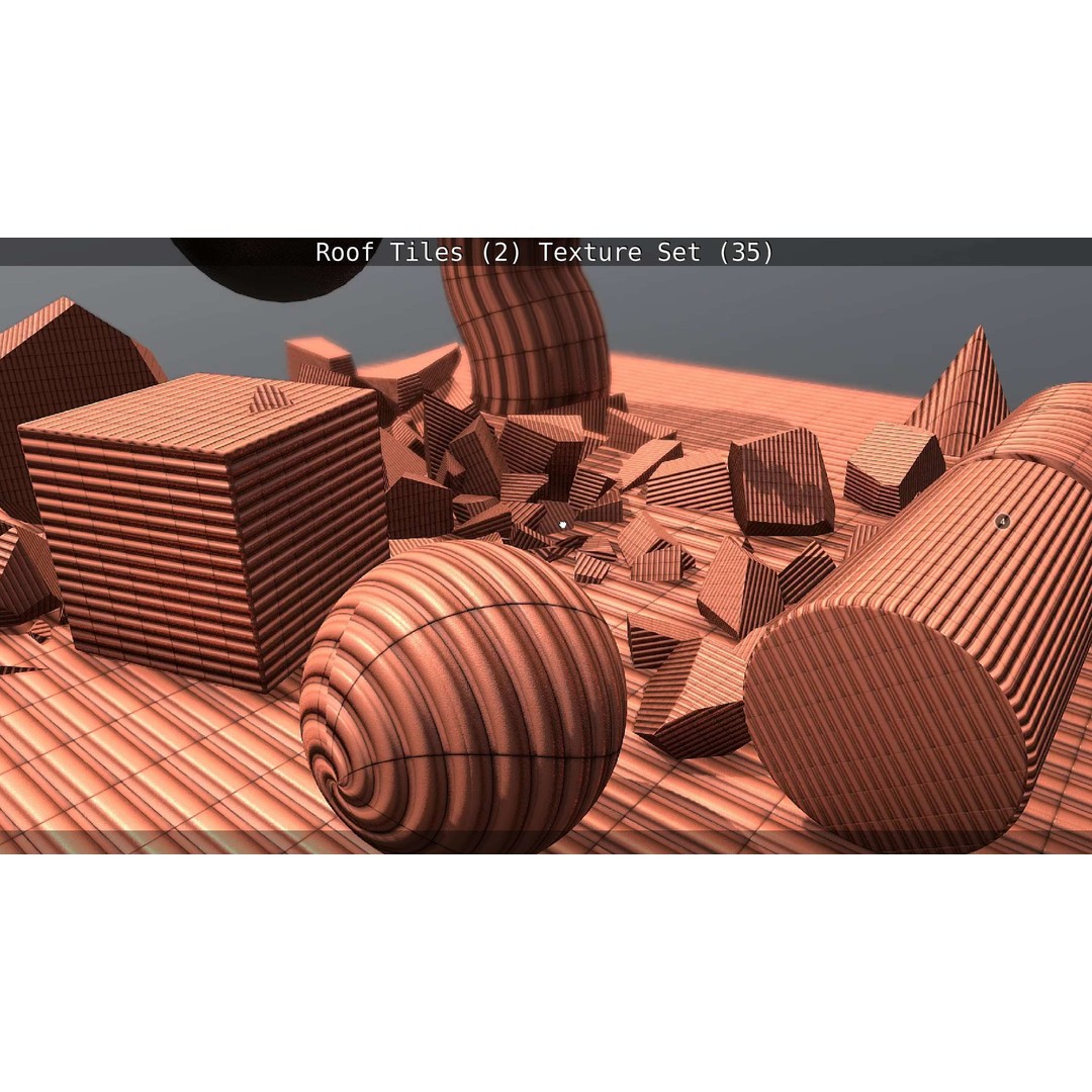 Roof Tiles 3D Model – PBR Texture Set, 4K Resolution - View 33