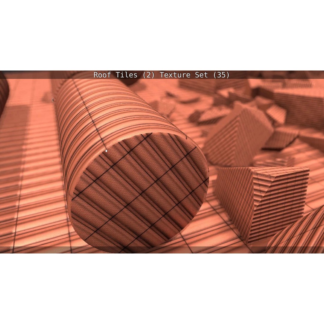 Roof Tiles 3D Model – PBR Texture Set, 4K Resolution - View 34