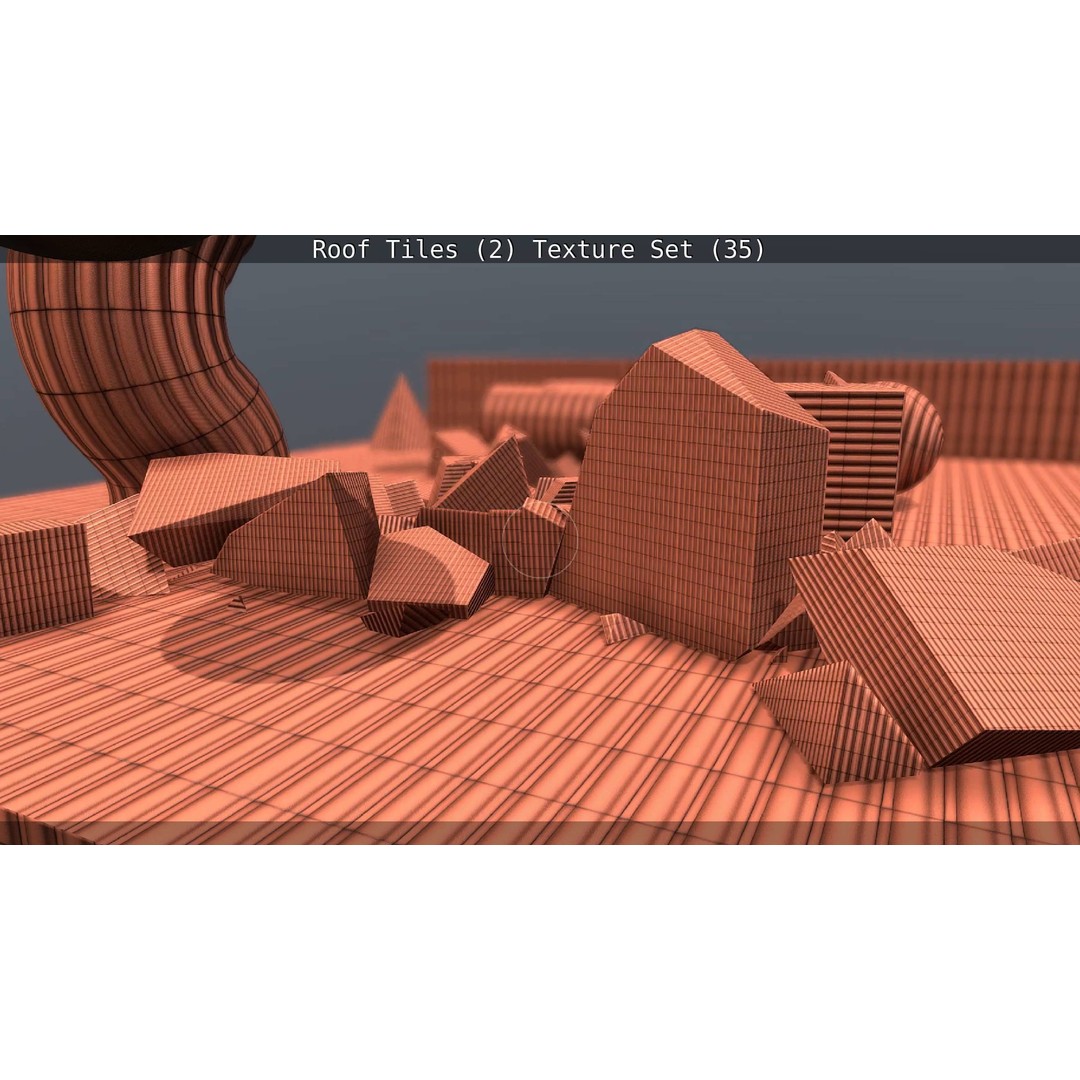 Roof Tiles 3D Model – PBR Texture Set, 4K Resolution - View 35