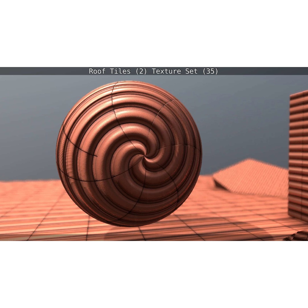 Roof Tiles 3D Model – PBR Texture Set, 4K Resolution - View 36