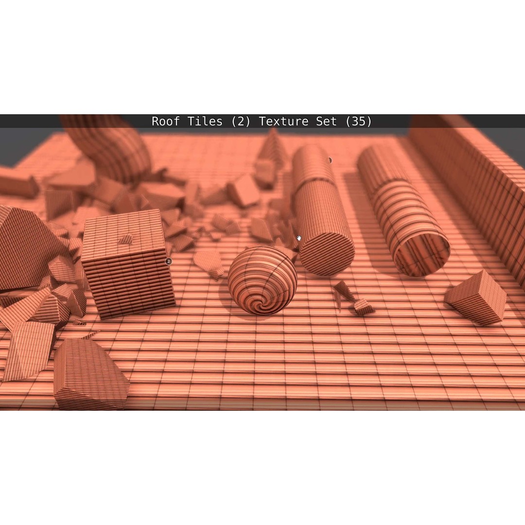Roof Tiles 3D Model – PBR Texture Set, 4K Resolution - View 39