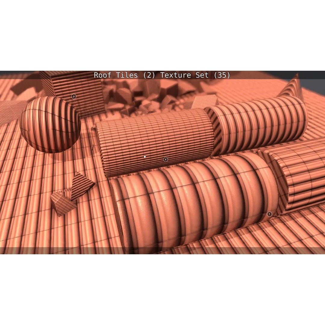 Roof Tiles 3D Model – PBR Texture Set, 4K Resolution - View 40