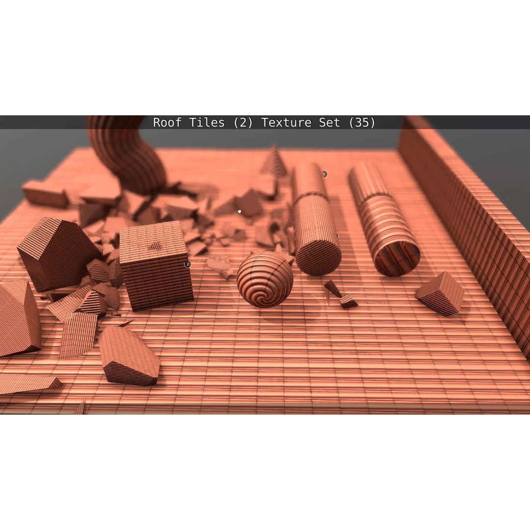 Roof Tiles 3D Model – PBR Texture Set, 4K Resolution - View 41