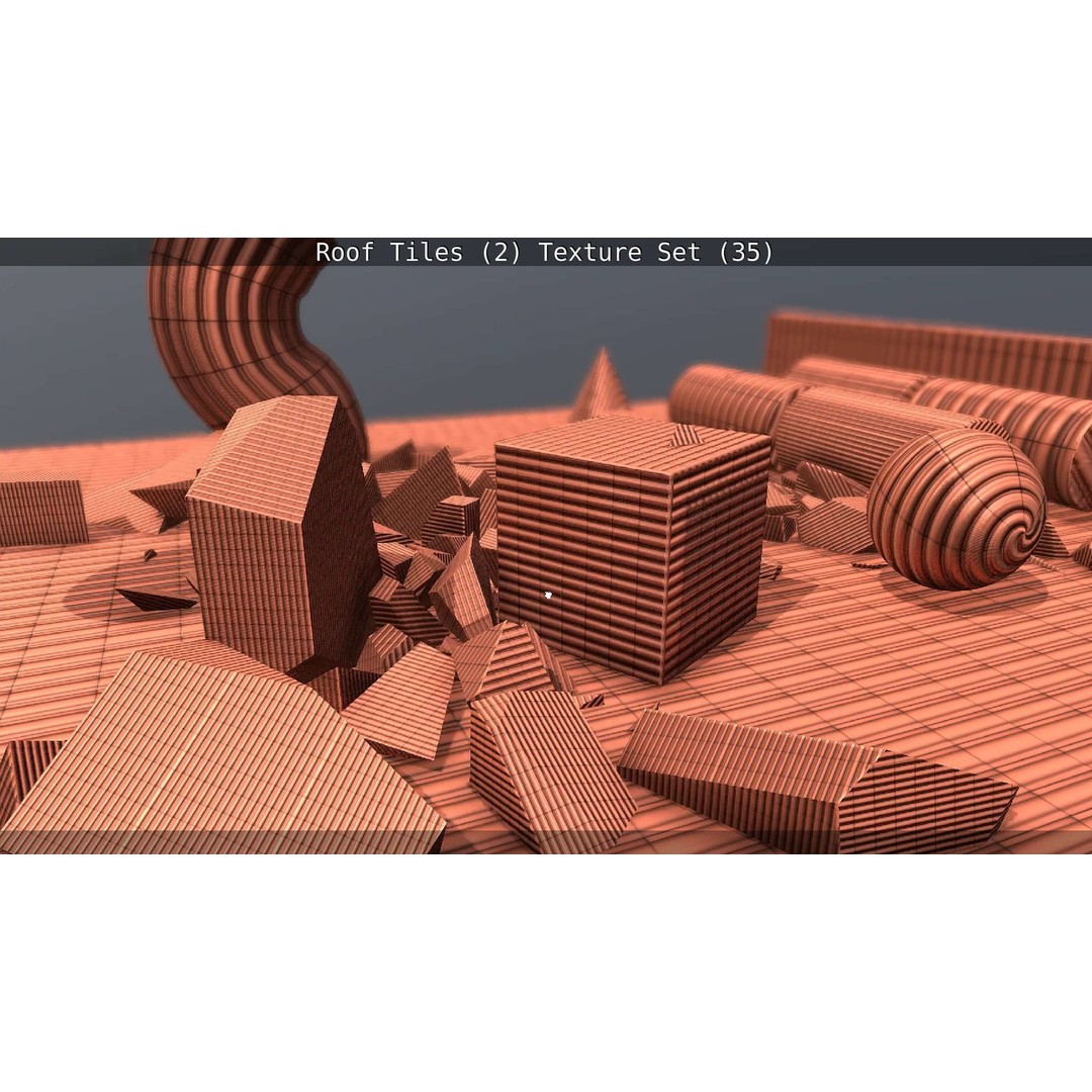 Roof Tiles 3D Model – PBR Texture Set, 4K Resolution - View 44