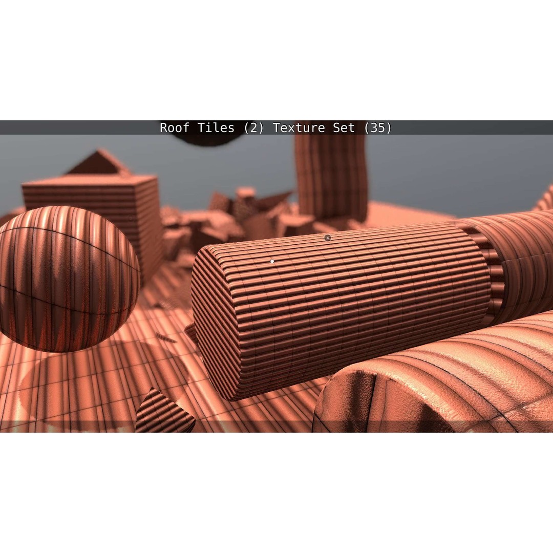 Roof Tiles 3D Model – PBR Texture Set, 4K Resolution - View 45