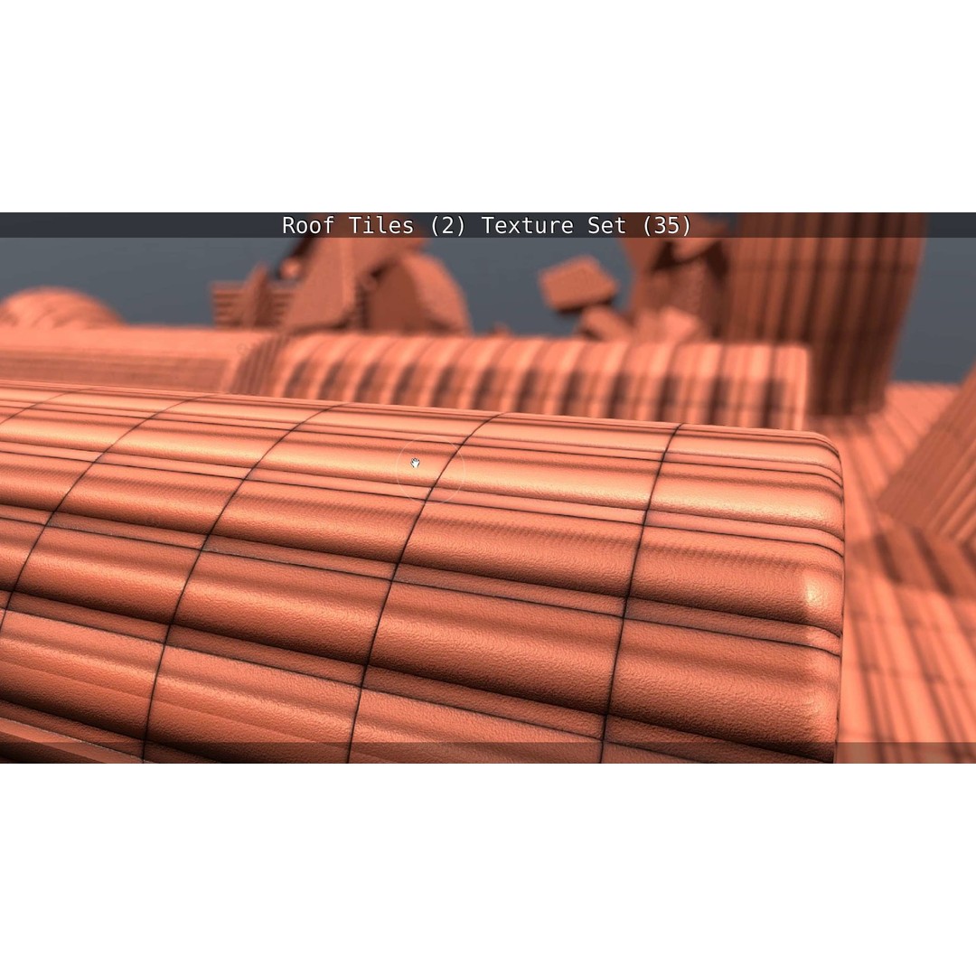 Roof Tiles 3D Model – PBR Texture Set, 4K Resolution - View 48