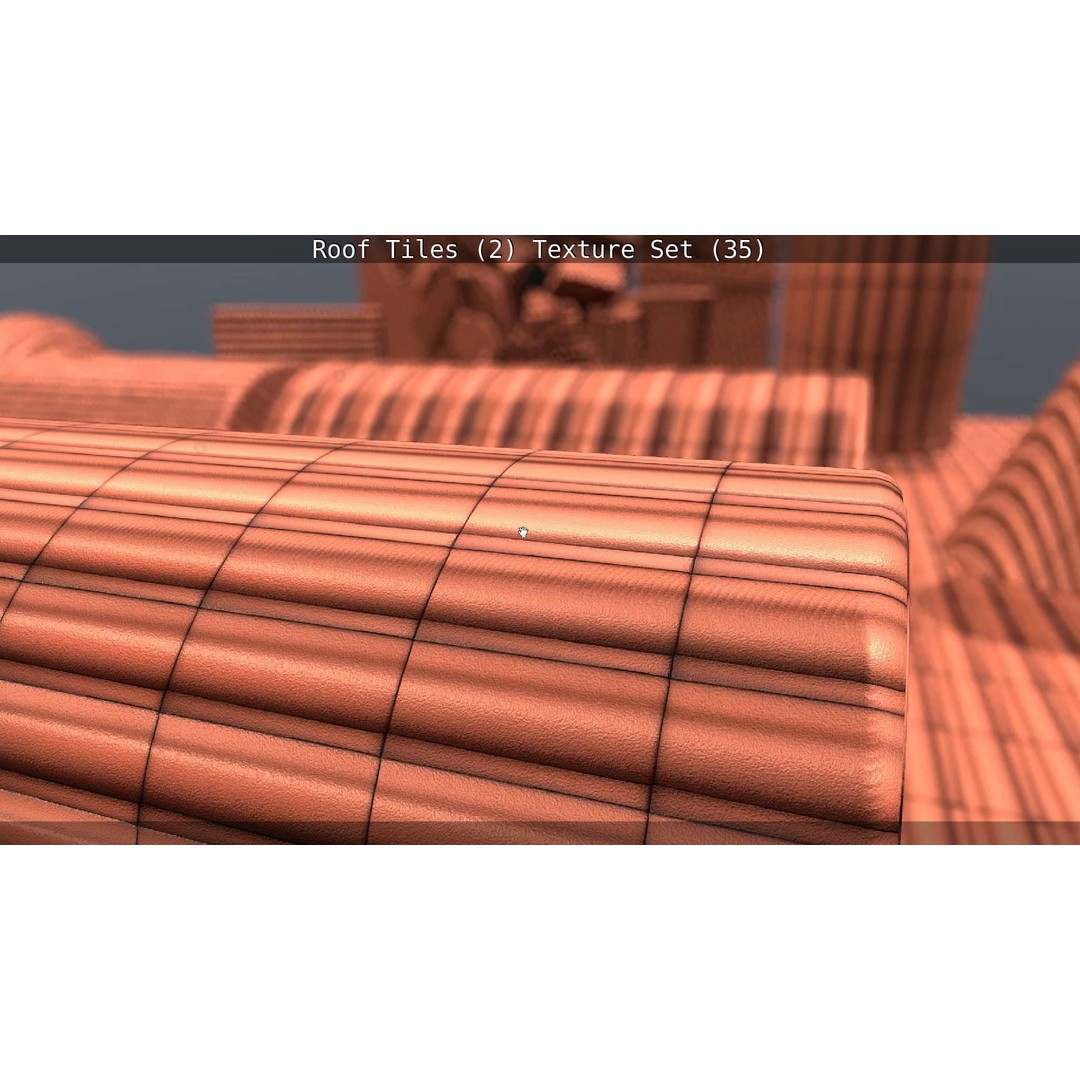 Roof Tiles 3D Model – PBR Texture Set, 4K Resolution - View 49