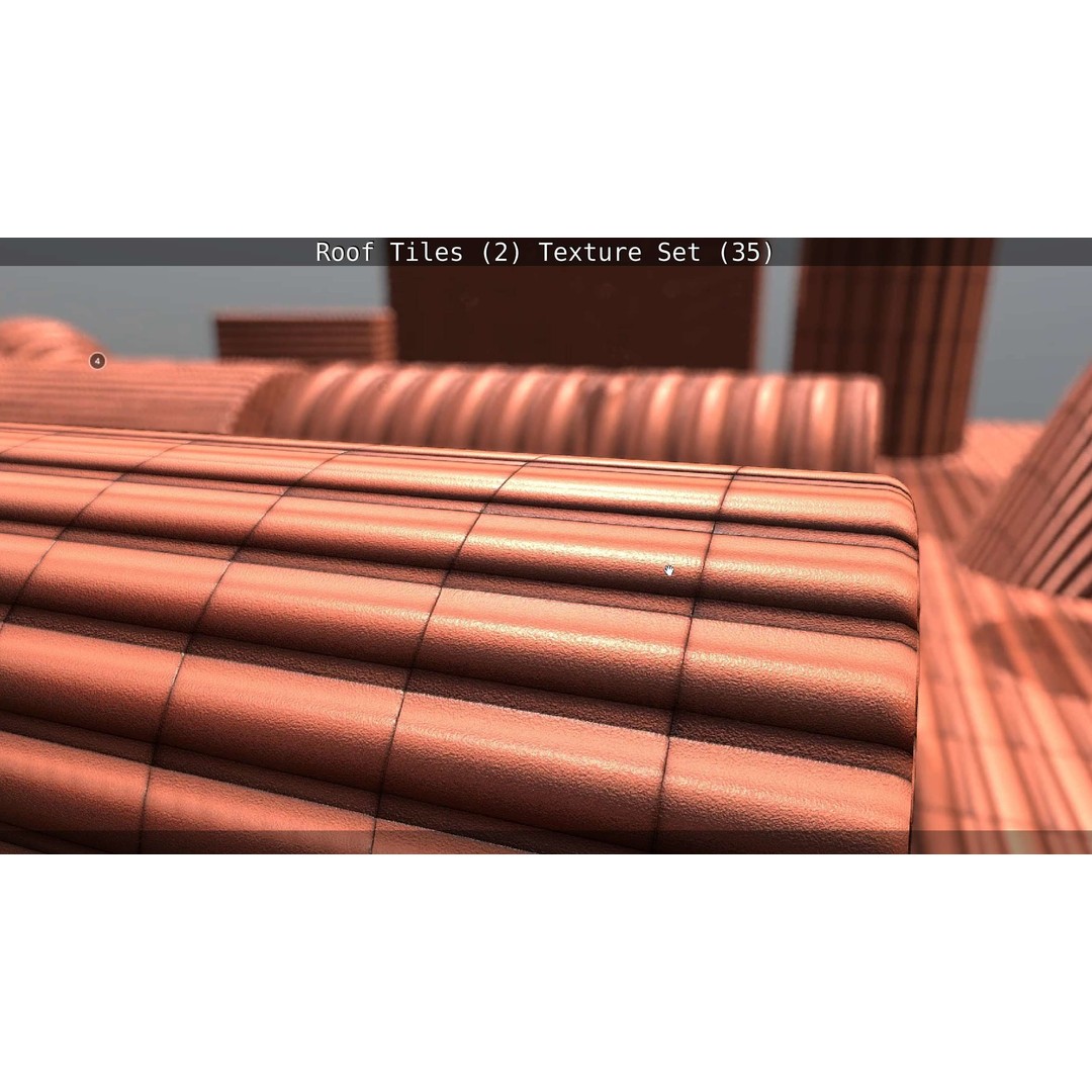 Roof Tiles 3D Model – PBR Texture Set, 4K Resolution - View 5