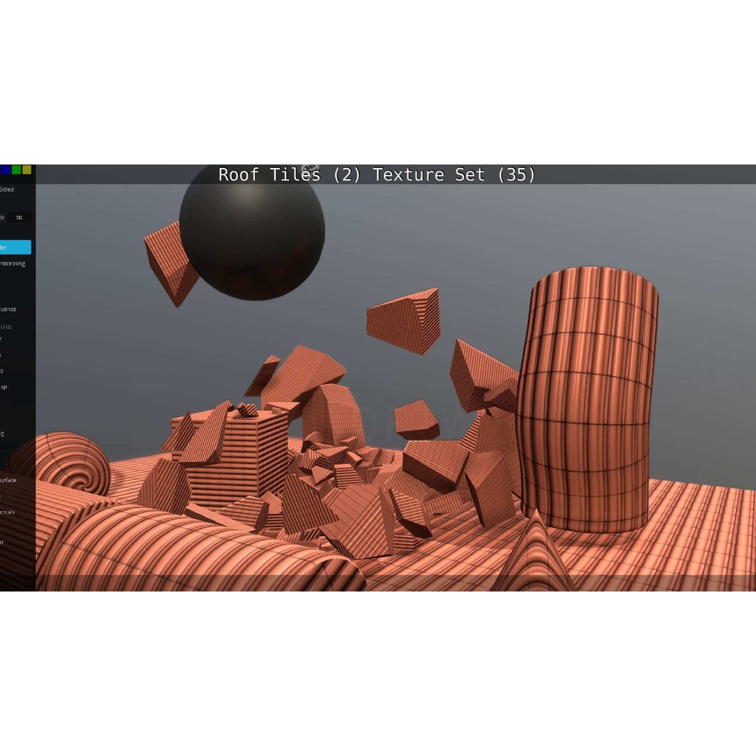 Roof Tiles 3D Model – PBR Texture Set, 4K Resolution - View 51
