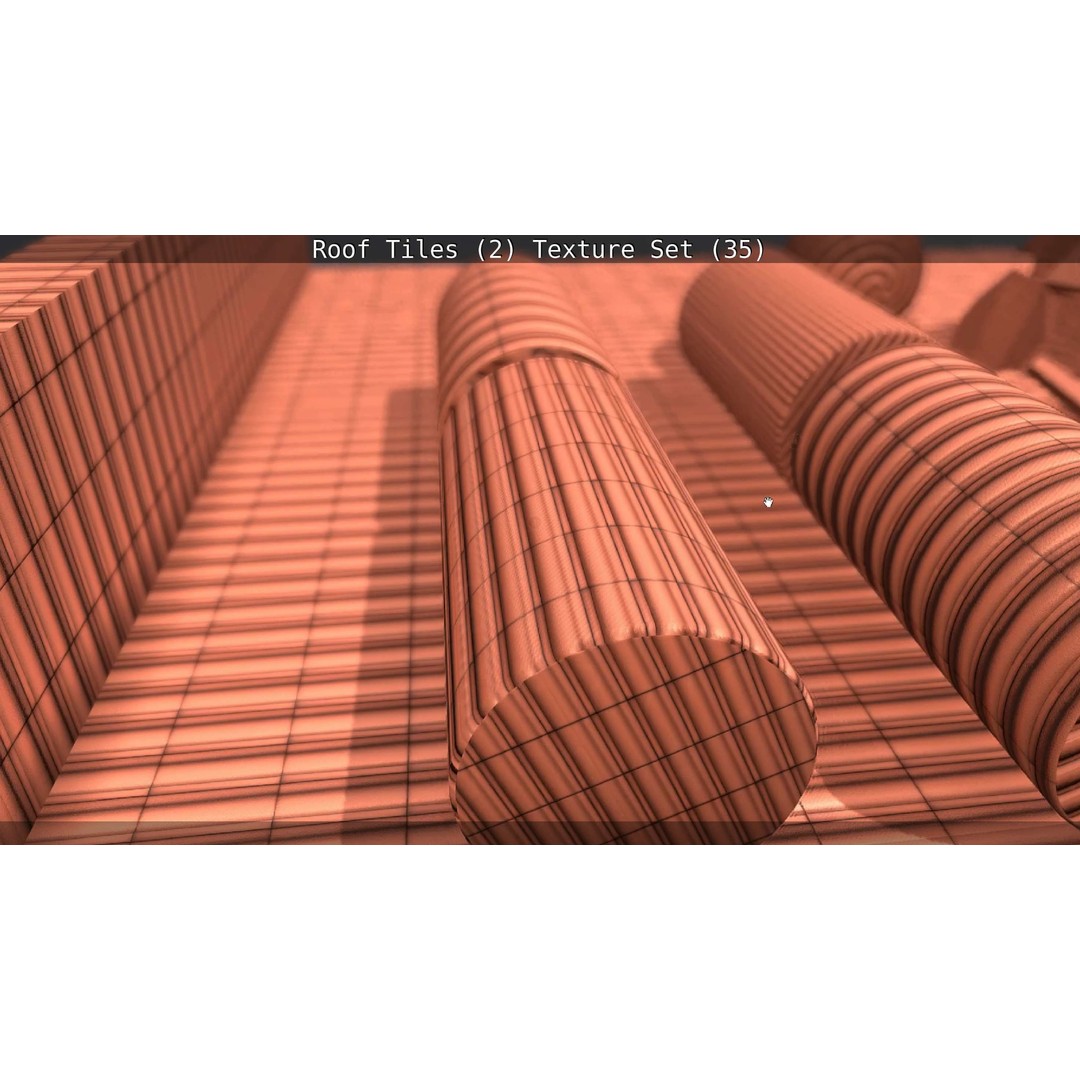 Roof Tiles 3D Model – PBR Texture Set, 4K Resolution - View 52