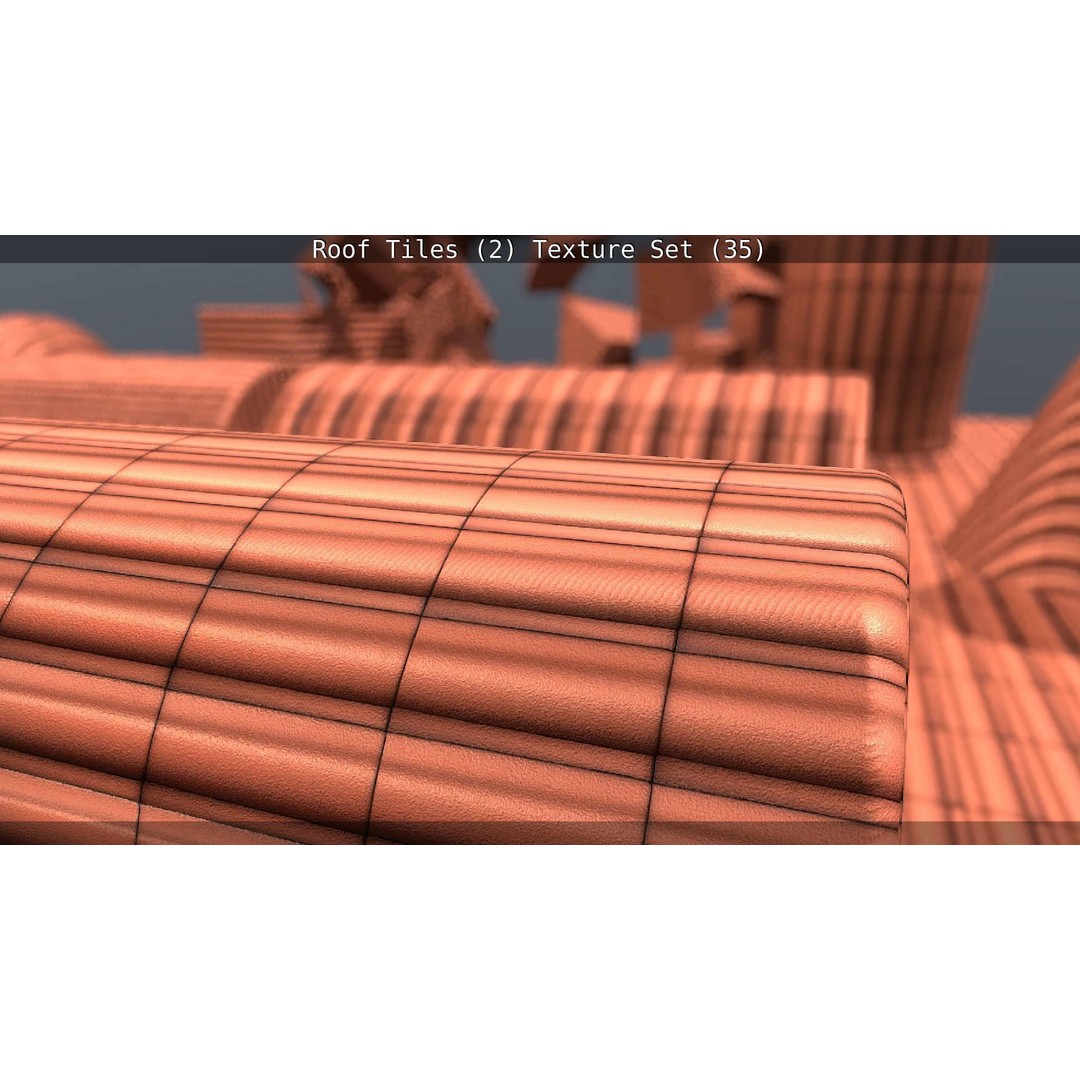 Roof Tiles 3D Model – PBR Texture Set, 4K Resolution - View 53