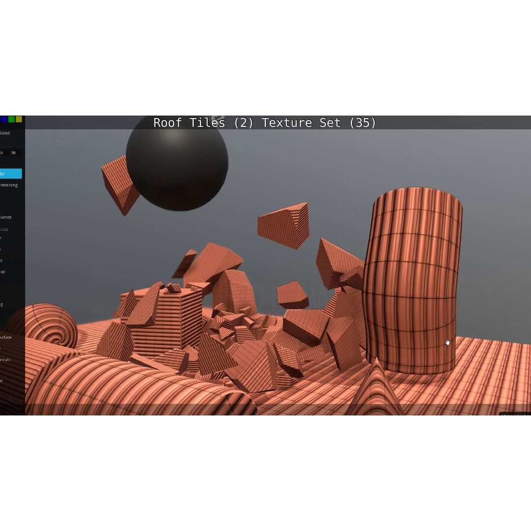Roof Tiles 3D Model – PBR Texture Set, 4K Resolution - View 55
