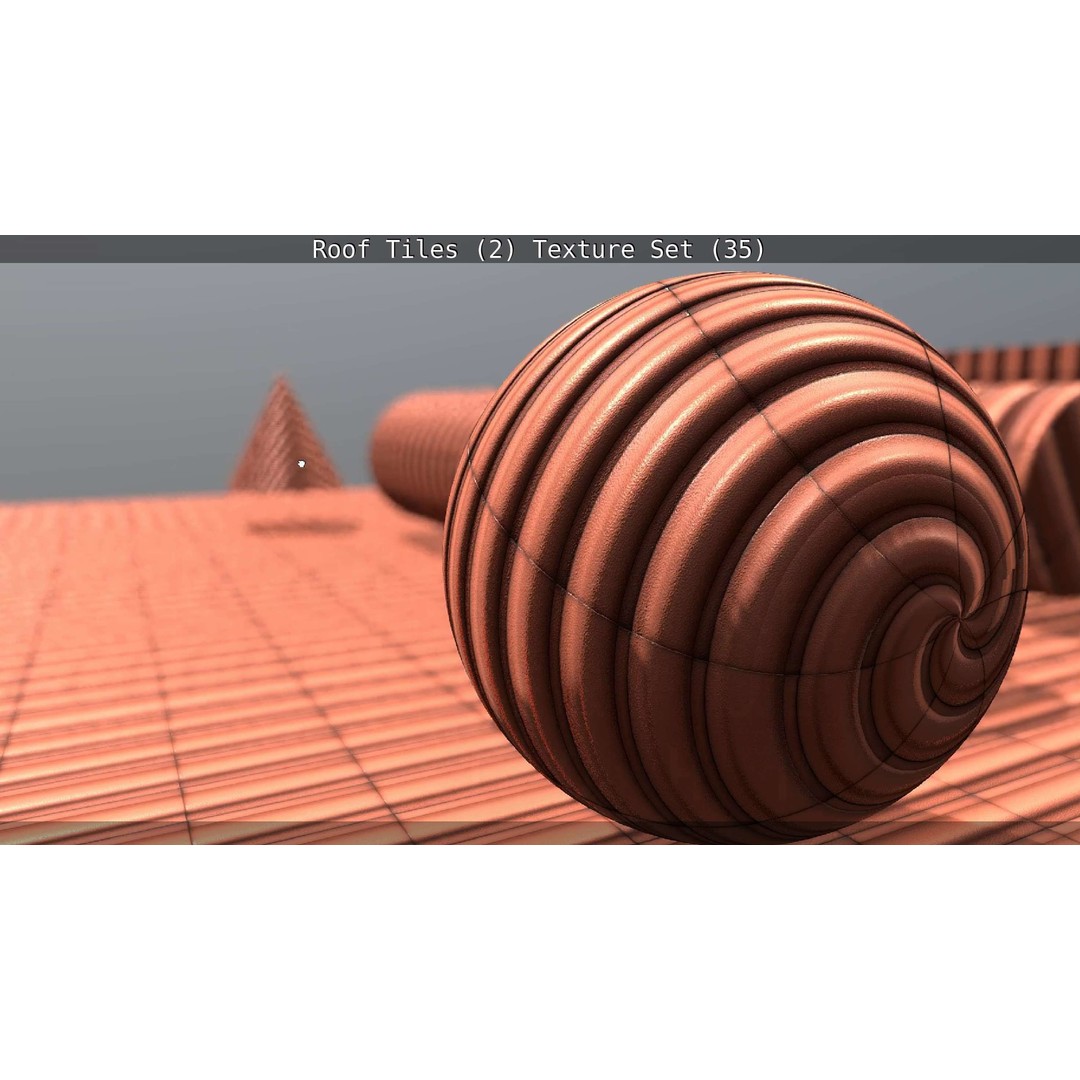 Roof Tiles 3D Model – PBR Texture Set, 4K Resolution - View 6