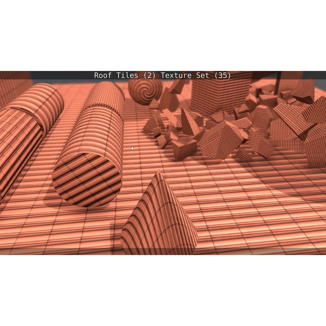 Roof Tiles 3D Model – PBR Texture Set, 4K Resolution - View 62