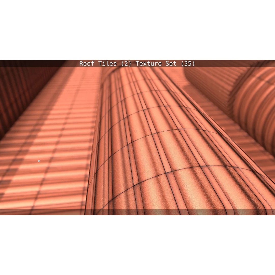 Roof Tiles 3D Model – PBR Texture Set, 4K Resolution - View 63