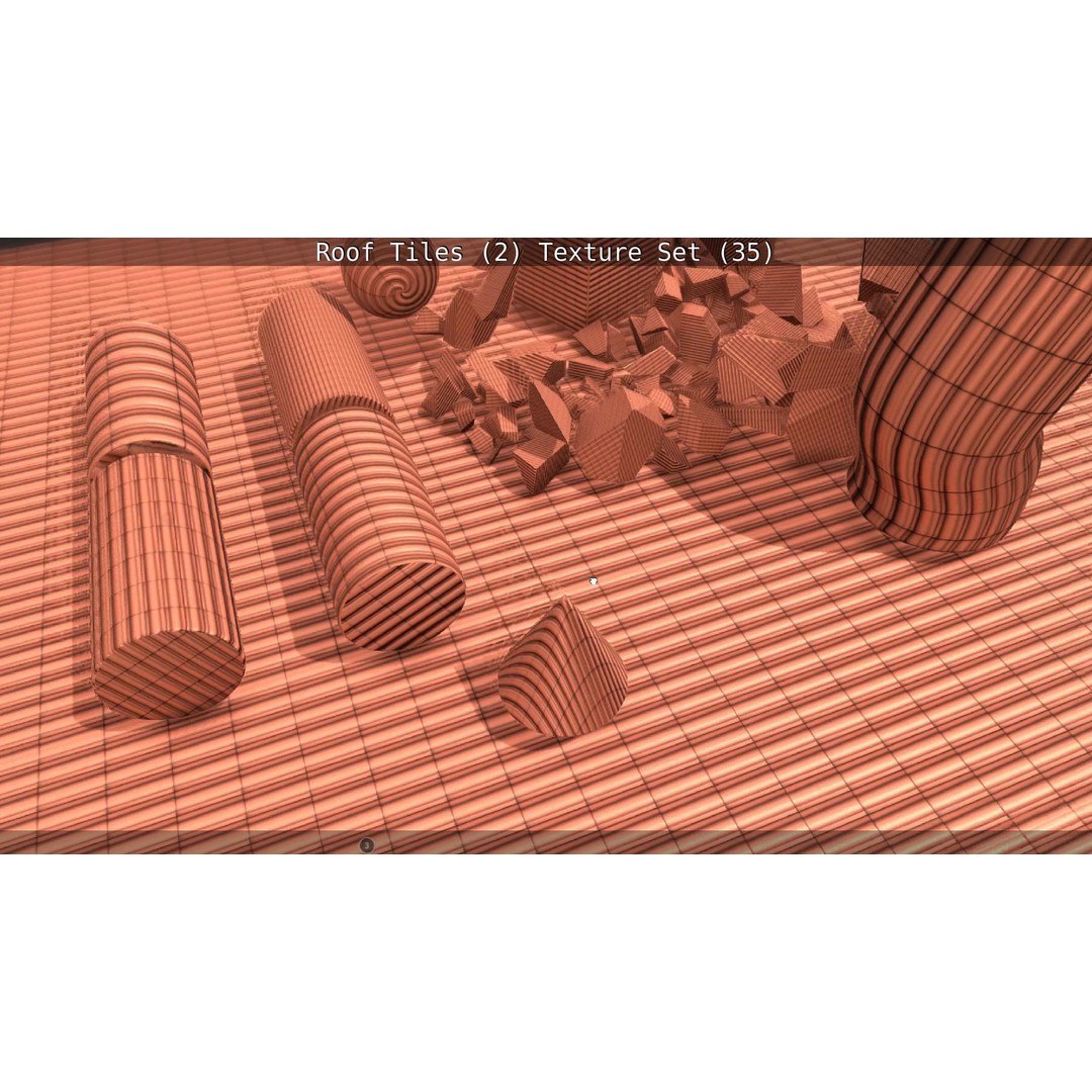 Roof Tiles 3D Model – PBR Texture Set, 4K Resolution - View 66