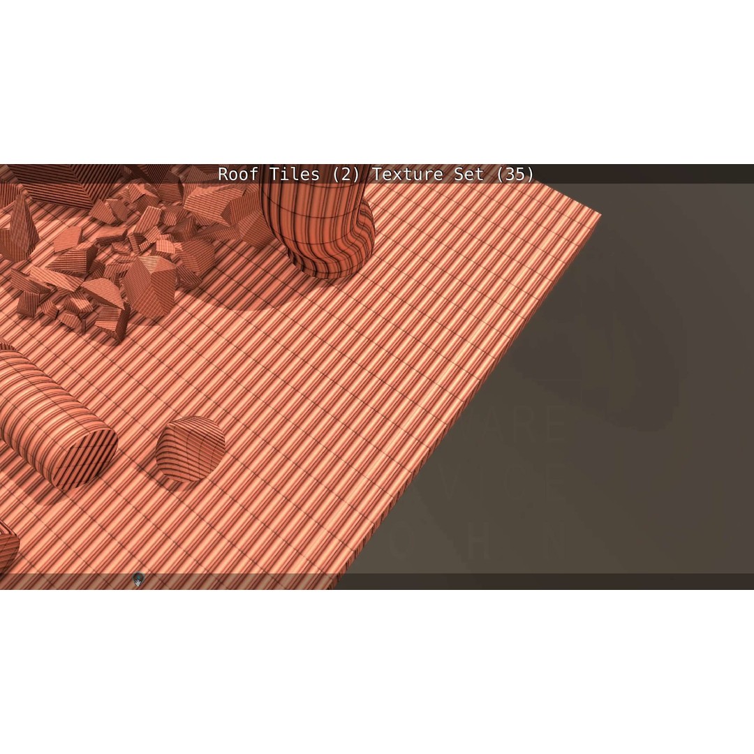 Roof Tiles 3D Model – PBR Texture Set, 4K Resolution - View 75