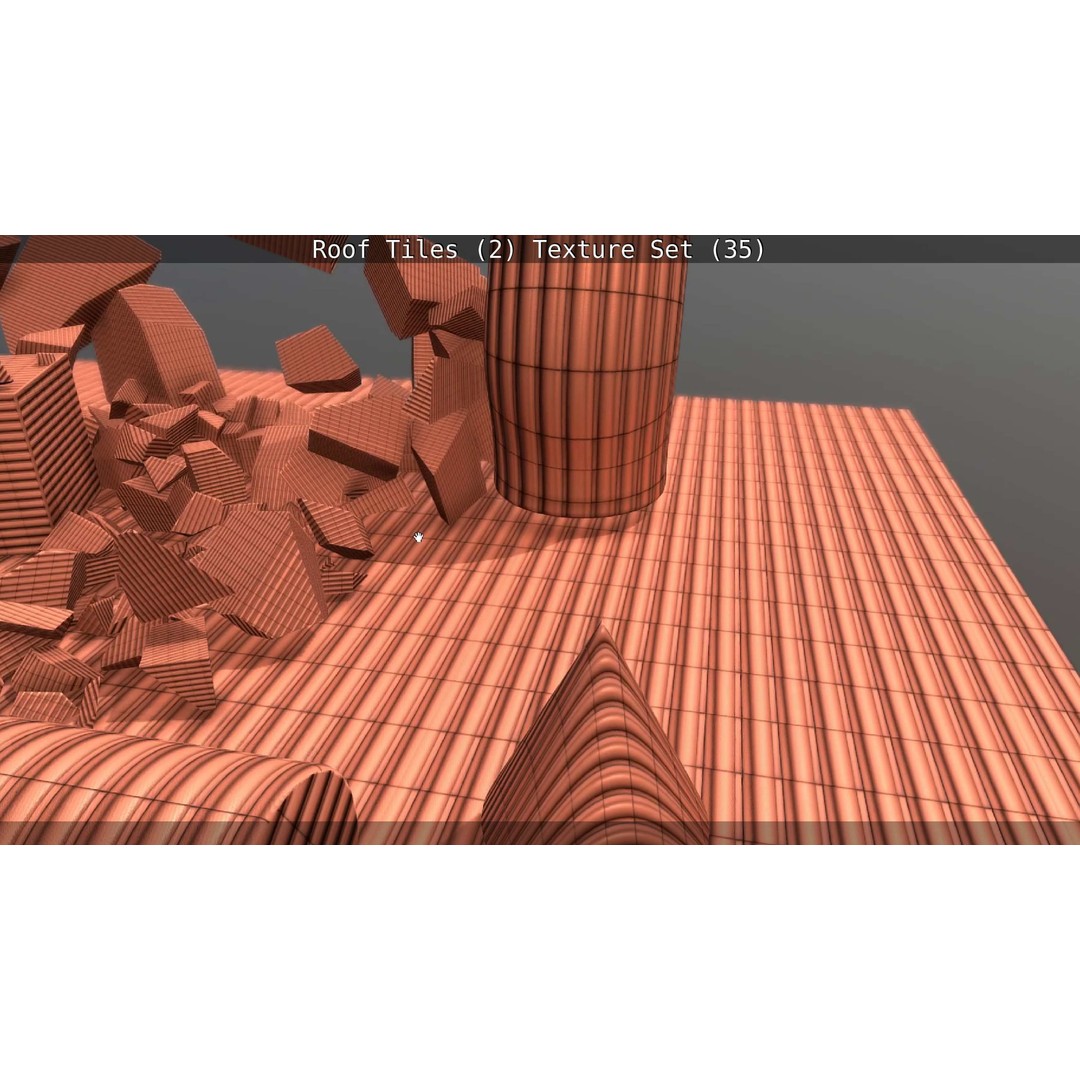 Roof Tiles 3D Model – PBR Texture Set, 4K Resolution - View 96