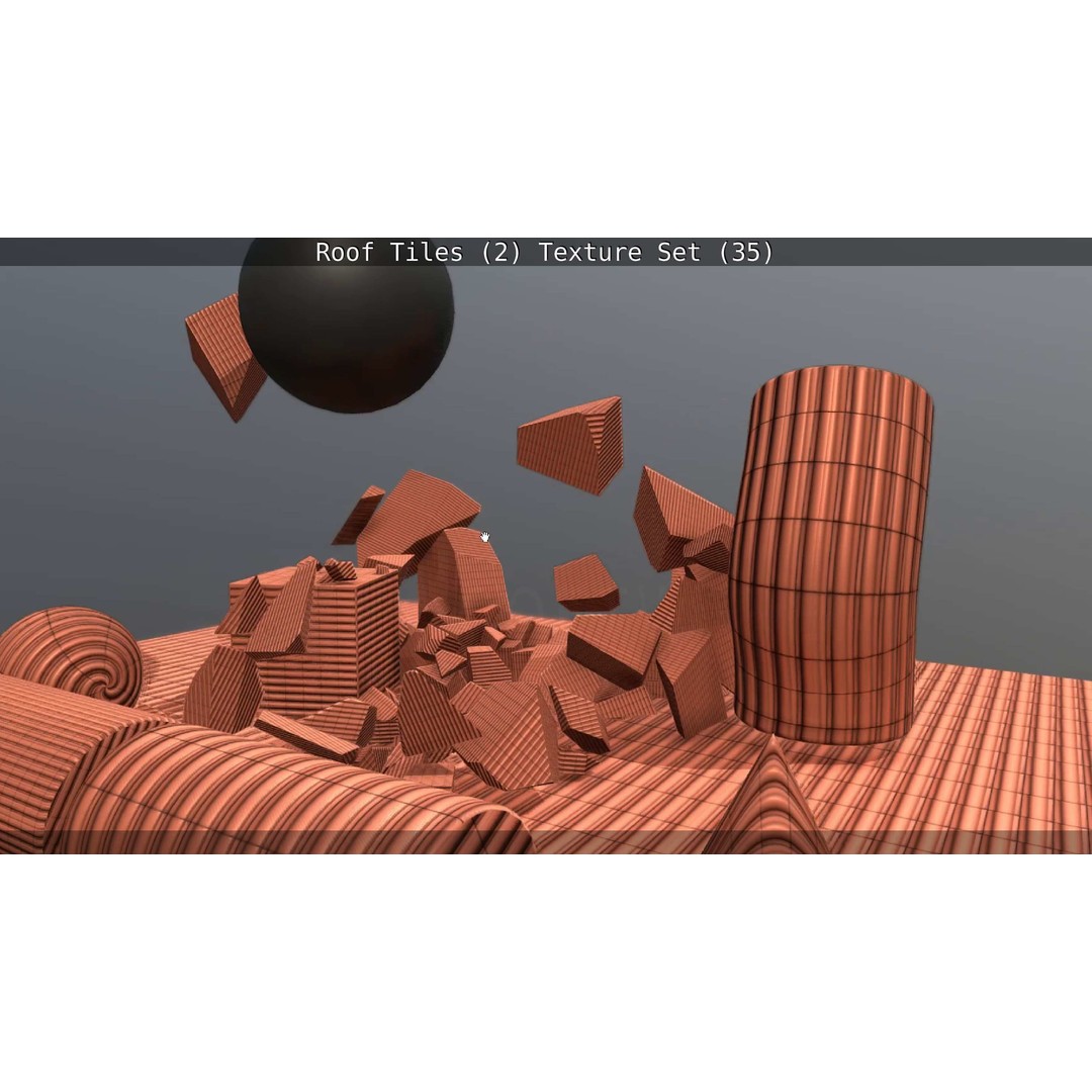 Roof Tiles 3D Model – PBR Texture Set, 4K Resolution - View 99