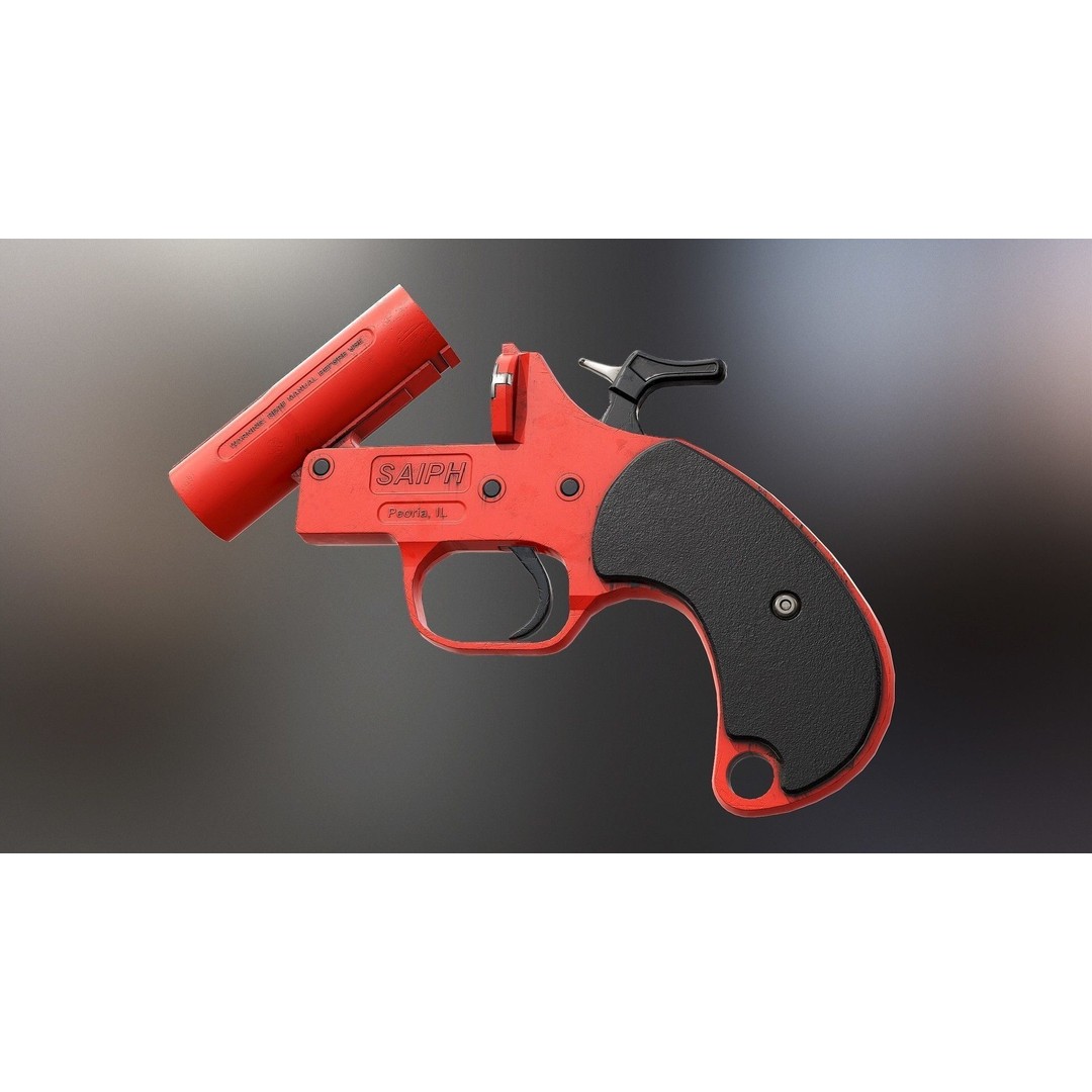 Flaregun 3D Model – Low Poly Game Ready Asset, FBX/PBR