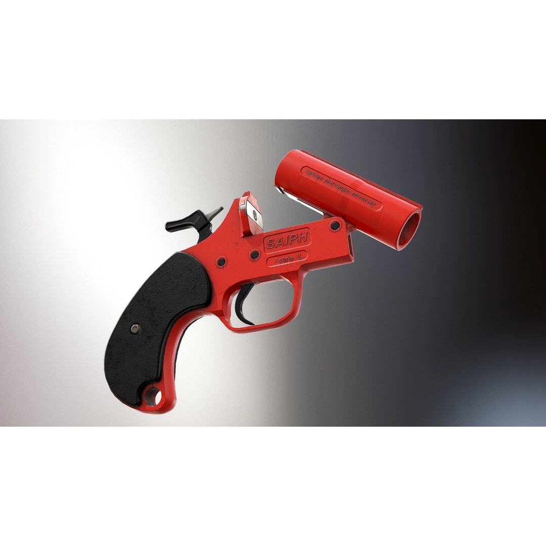 Flaregun 3D Model – Low Poly Game Ready Asset, FBX/PBR - View 4