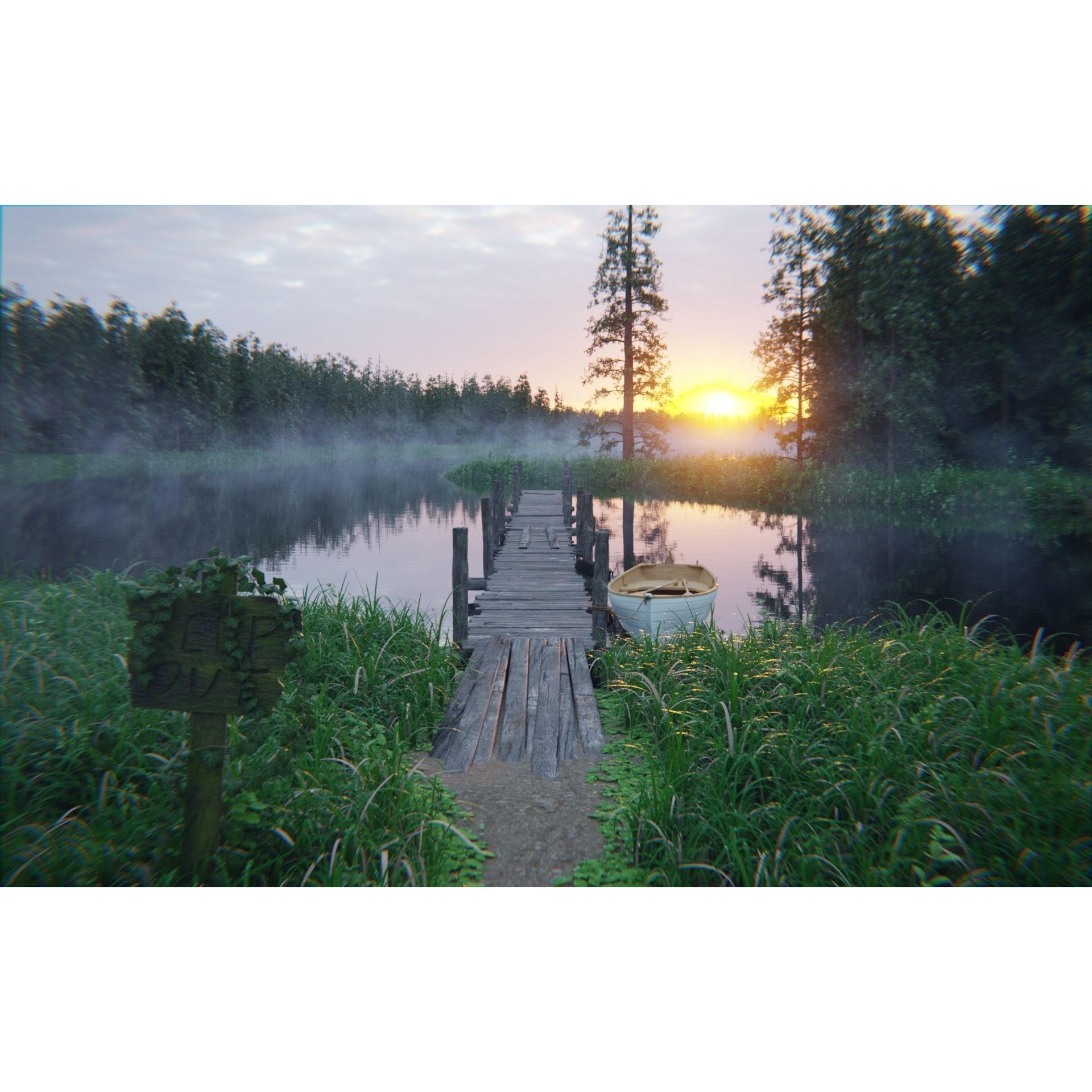 Forest Lake - Game-Ready 3D Model - View 4