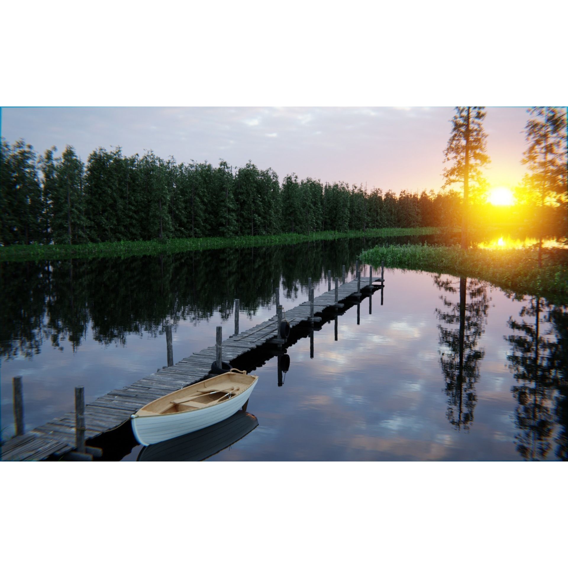 Forest Lake - Game-Ready 3D Model - View 6