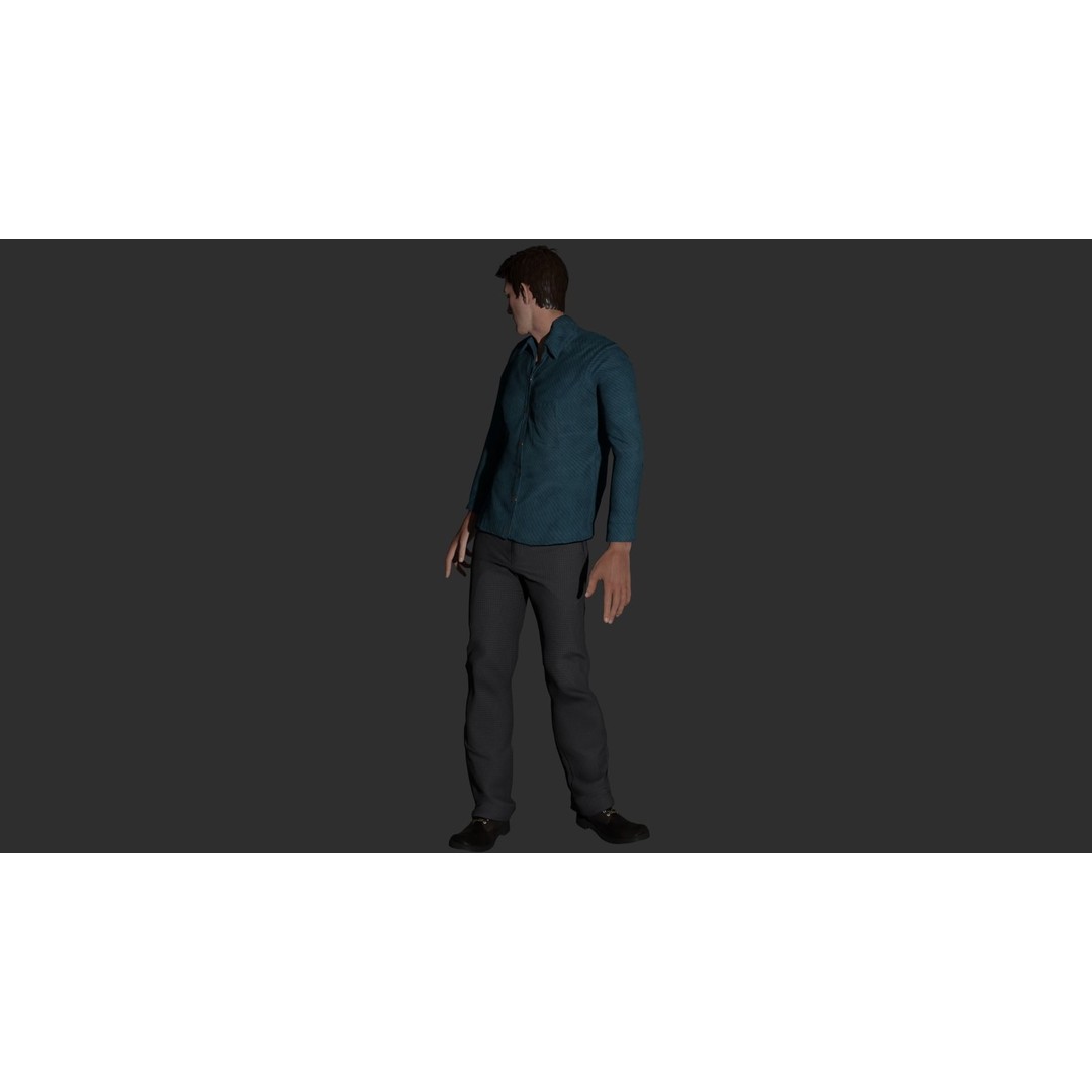Rigged Male Character 3D Model – PBR Game Asset, FBX, Blender - View 12