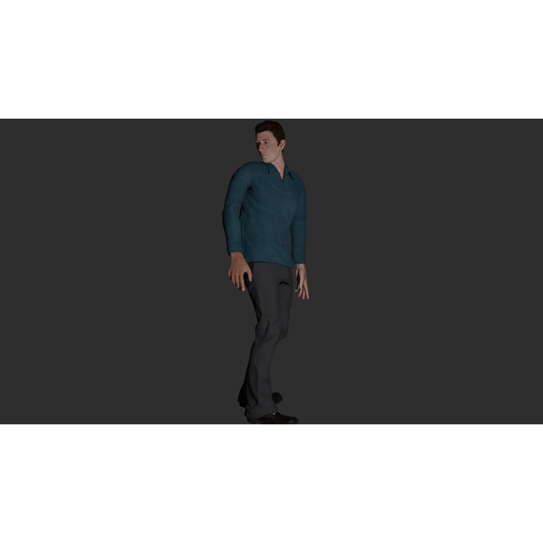 Rigged Male Character 3D Model – PBR Game Asset, FBX, Blender - View 14