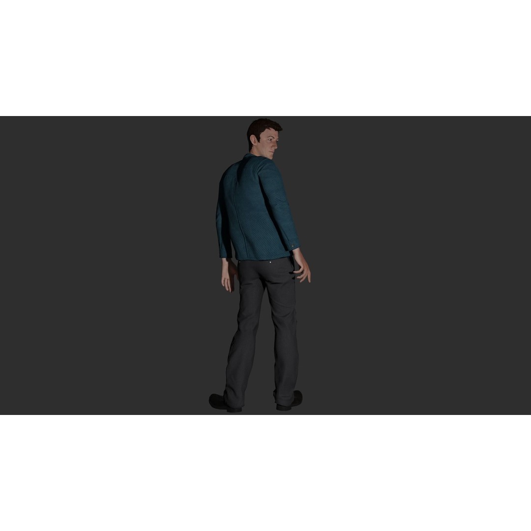 Rigged Male Character 3D Model – PBR Game Asset, FBX, Blender - View 15