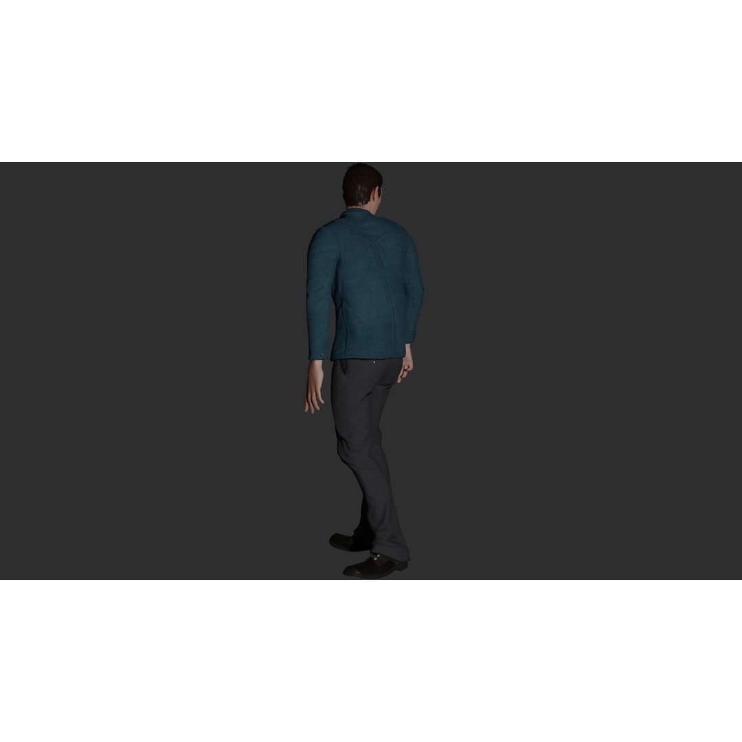 Rigged Male Character 3D Model – PBR Game Asset, FBX, Blender - View 16