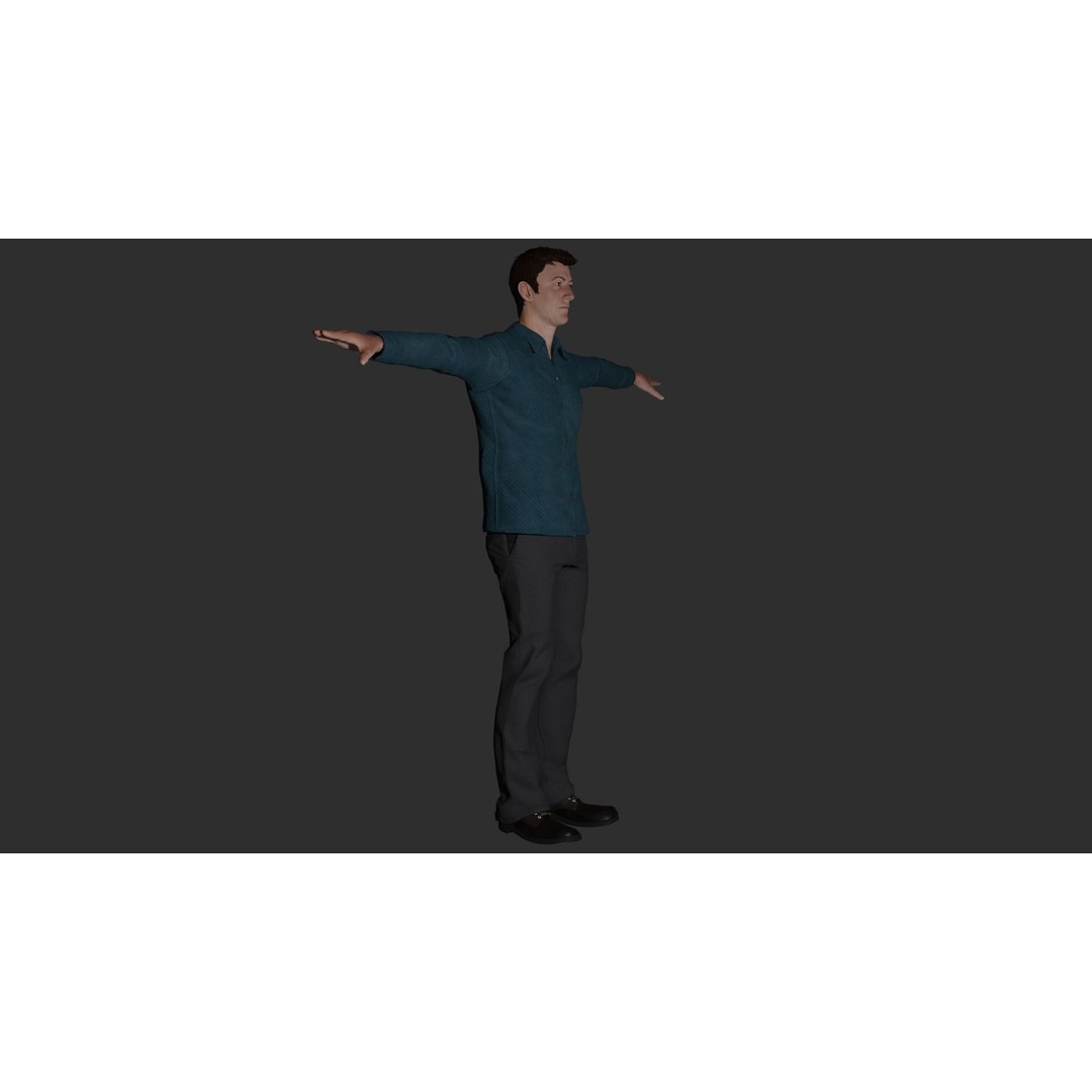 Rigged Male Character 3D Model – PBR Game Asset, FBX, Blender - View 17