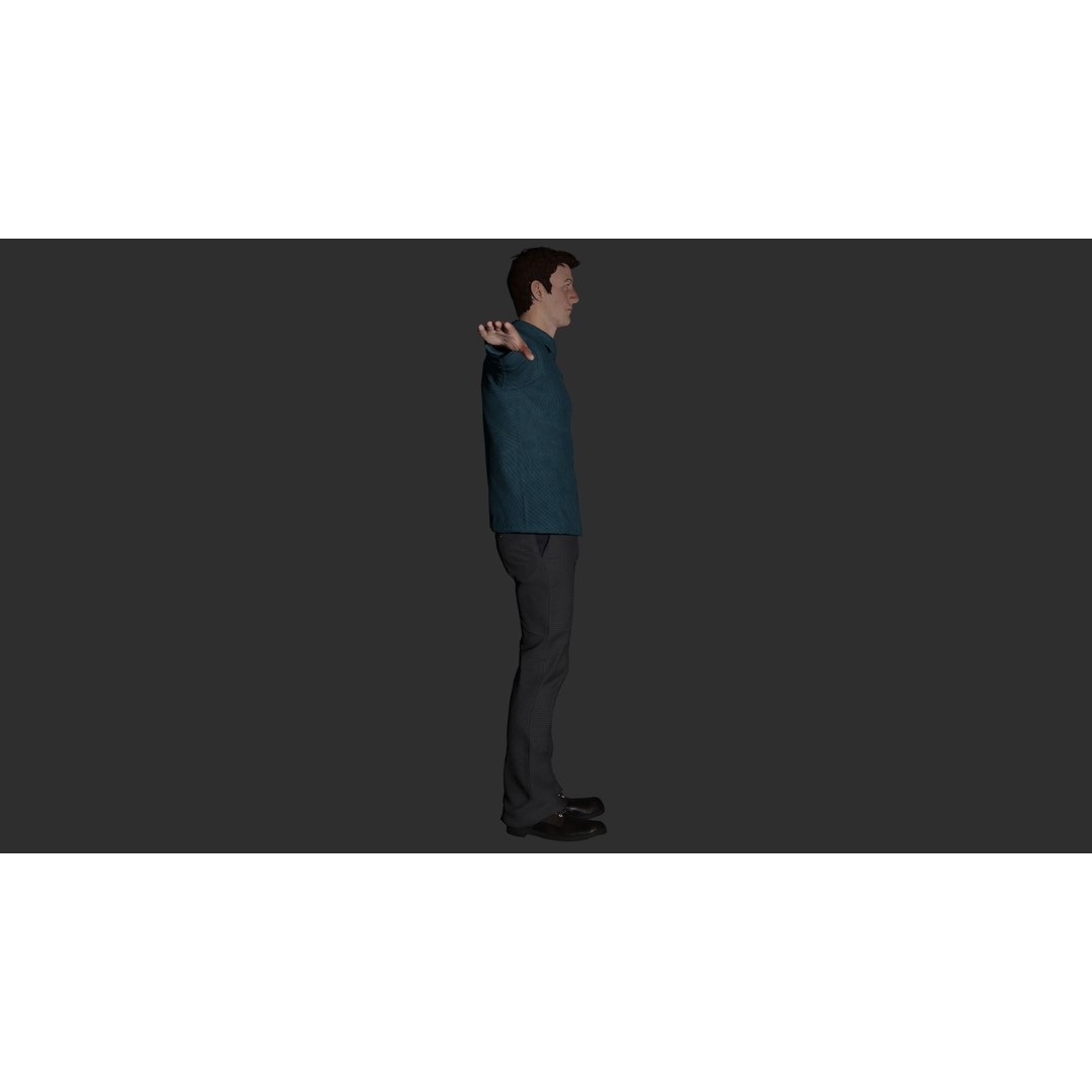 Rigged Male Character 3D Model – PBR Game Asset, FBX, Blender - View 18