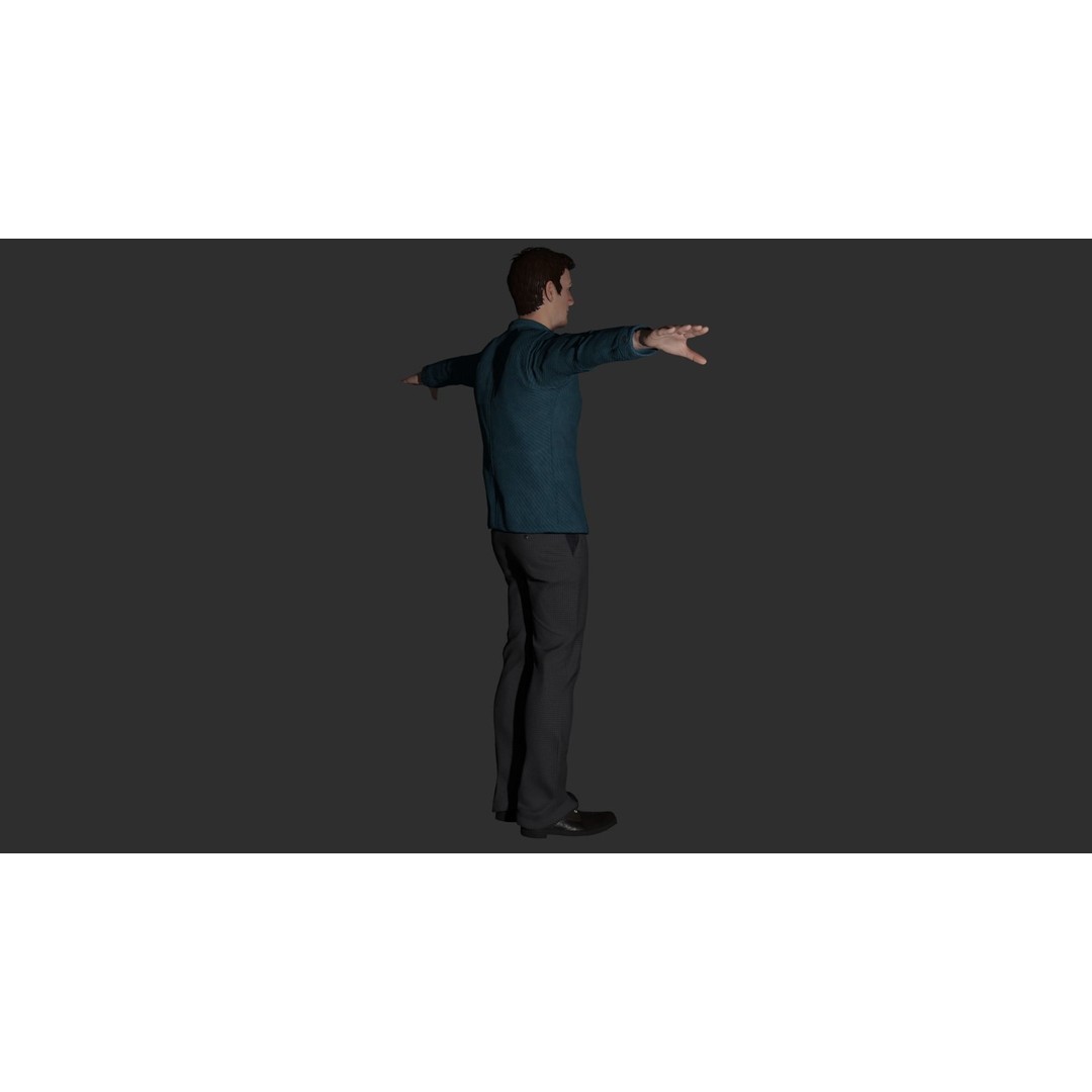 Rigged Male Character 3D Model – PBR Game Asset, FBX, Blender - View 19