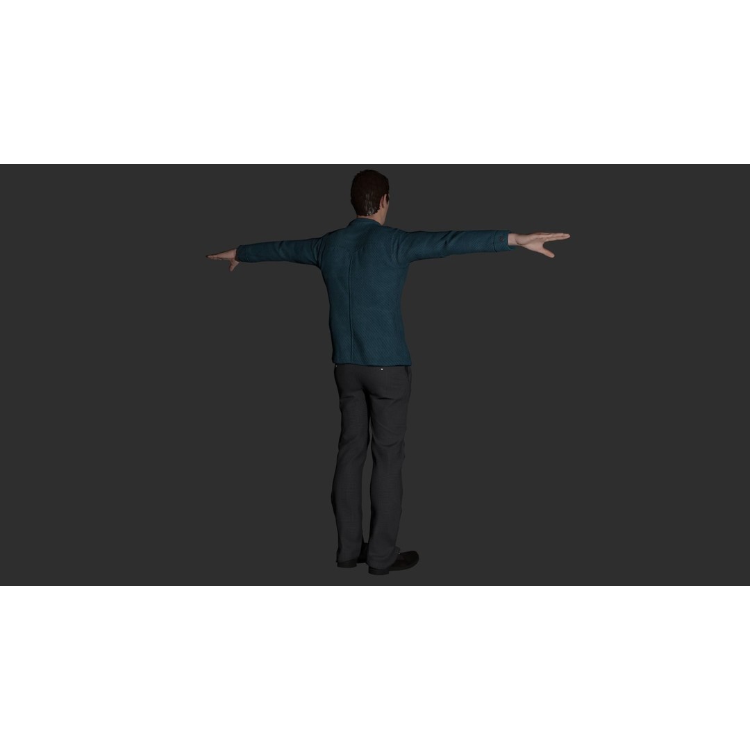 Rigged Male Character 3D Model – PBR Game Asset, FBX, Blender - View 20