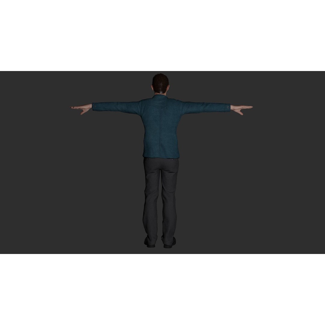 Rigged Male Character 3D Model – PBR Game Asset, FBX, Blender - View 21