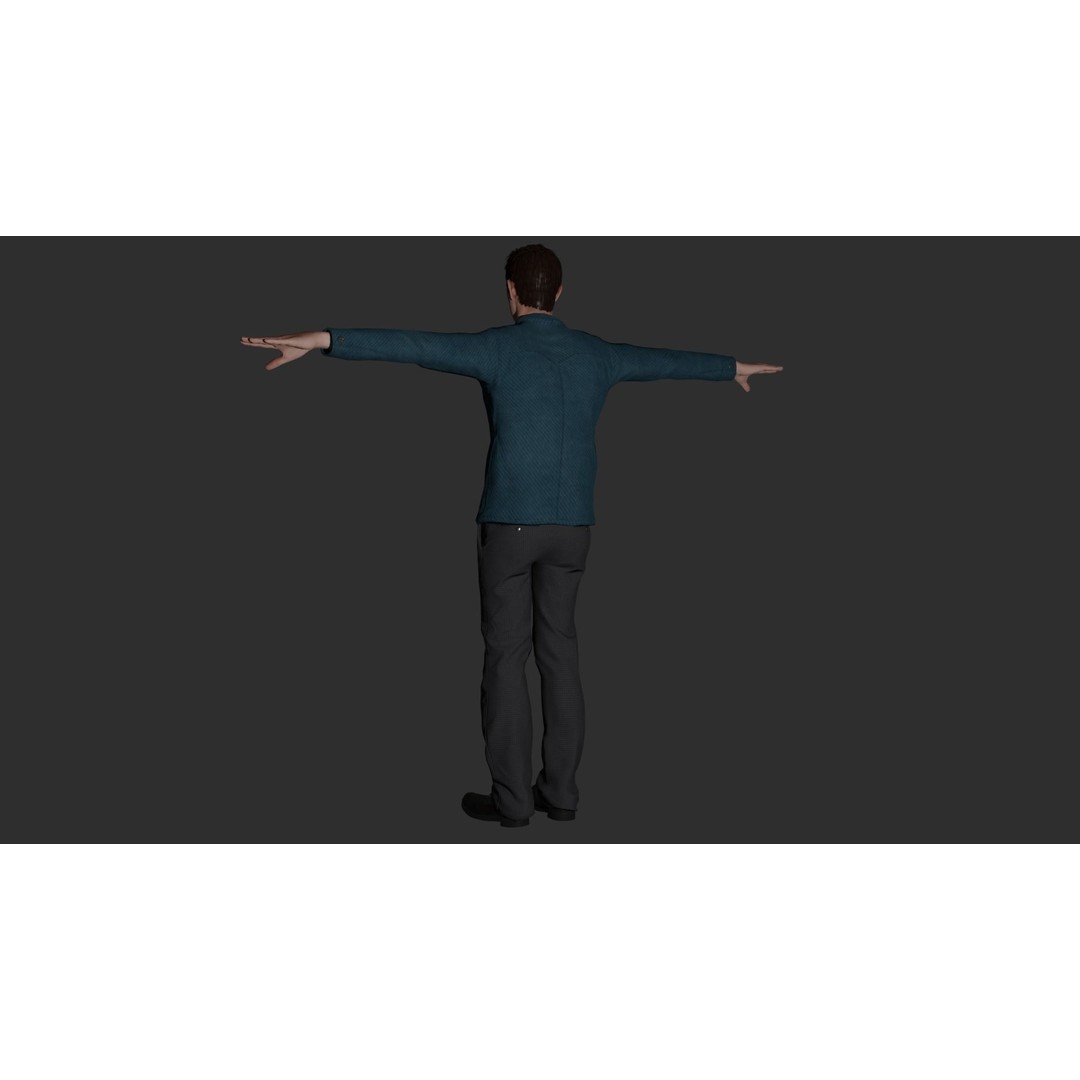 Rigged Male Character 3D Model – PBR Game Asset, FBX, Blender - View 22