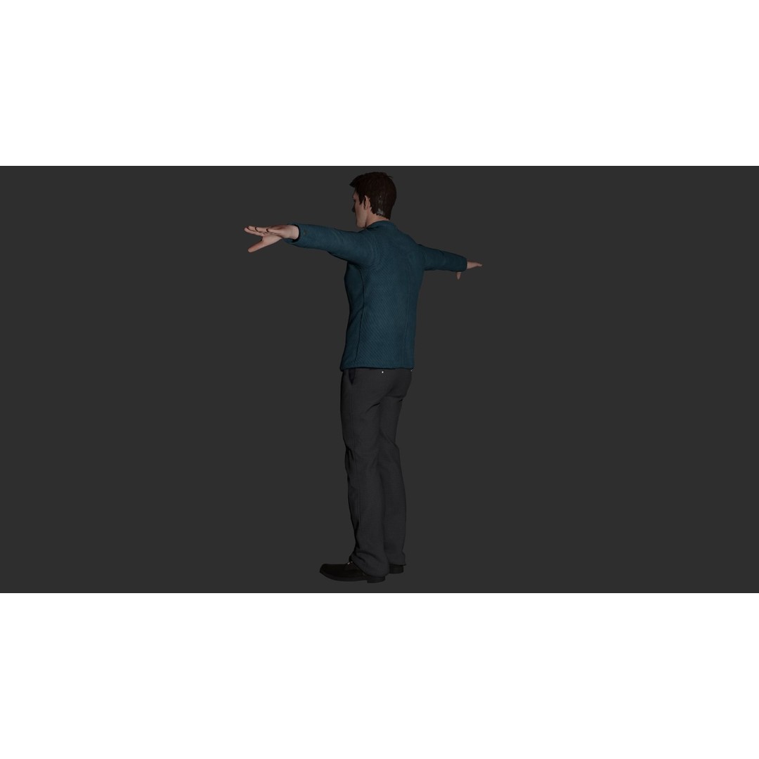 Rigged Male Character 3D Model – PBR Game Asset, FBX, Blender - View 23