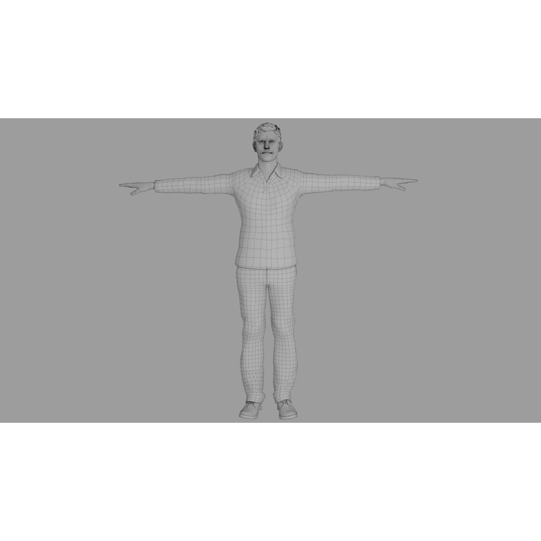 Rigged Male Character 3D Model – PBR Game Asset, FBX, Blender - View 24