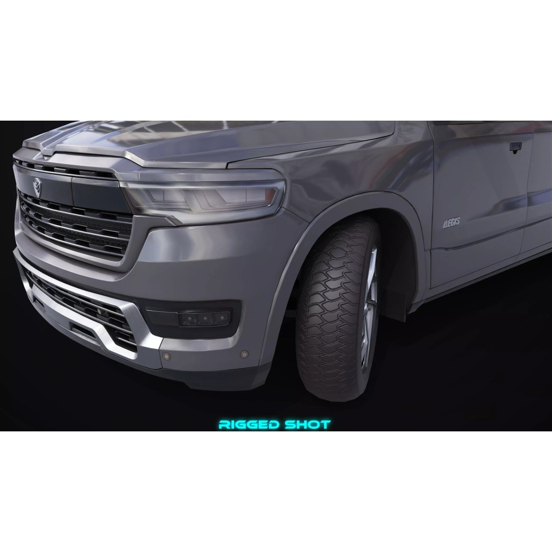 Pickup Truck 3D Model – Low Poly Rigged Asset for Unity & Unreal Engine - View 12