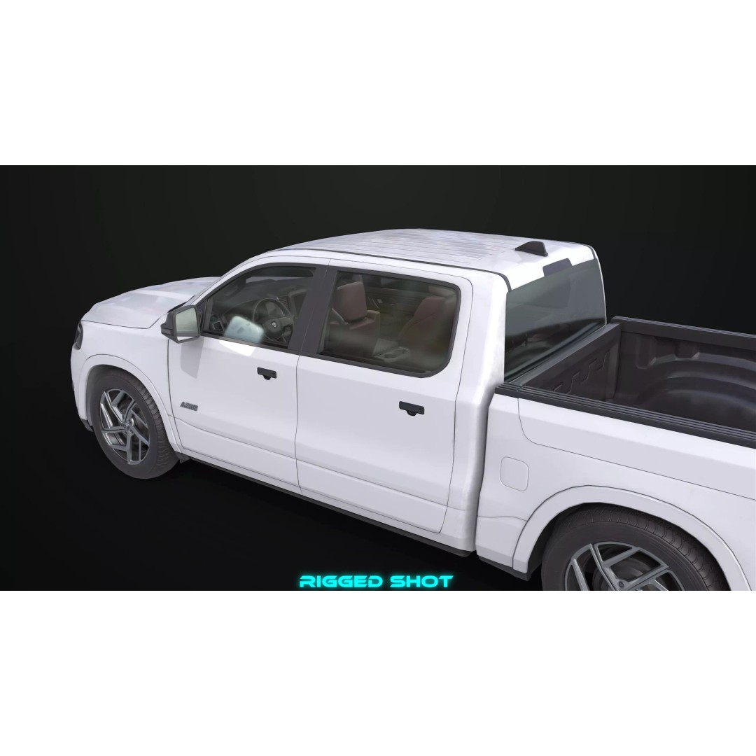 Pickup Truck 3D Model – Low Poly Rigged Asset for Unity & Unreal Engine - View 13