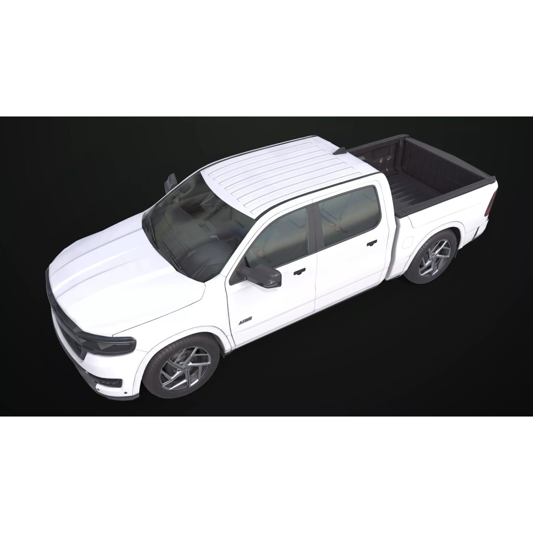 Pickup Truck 3D Model – Low Poly Rigged Asset for Unity & Unreal Engine - View 18